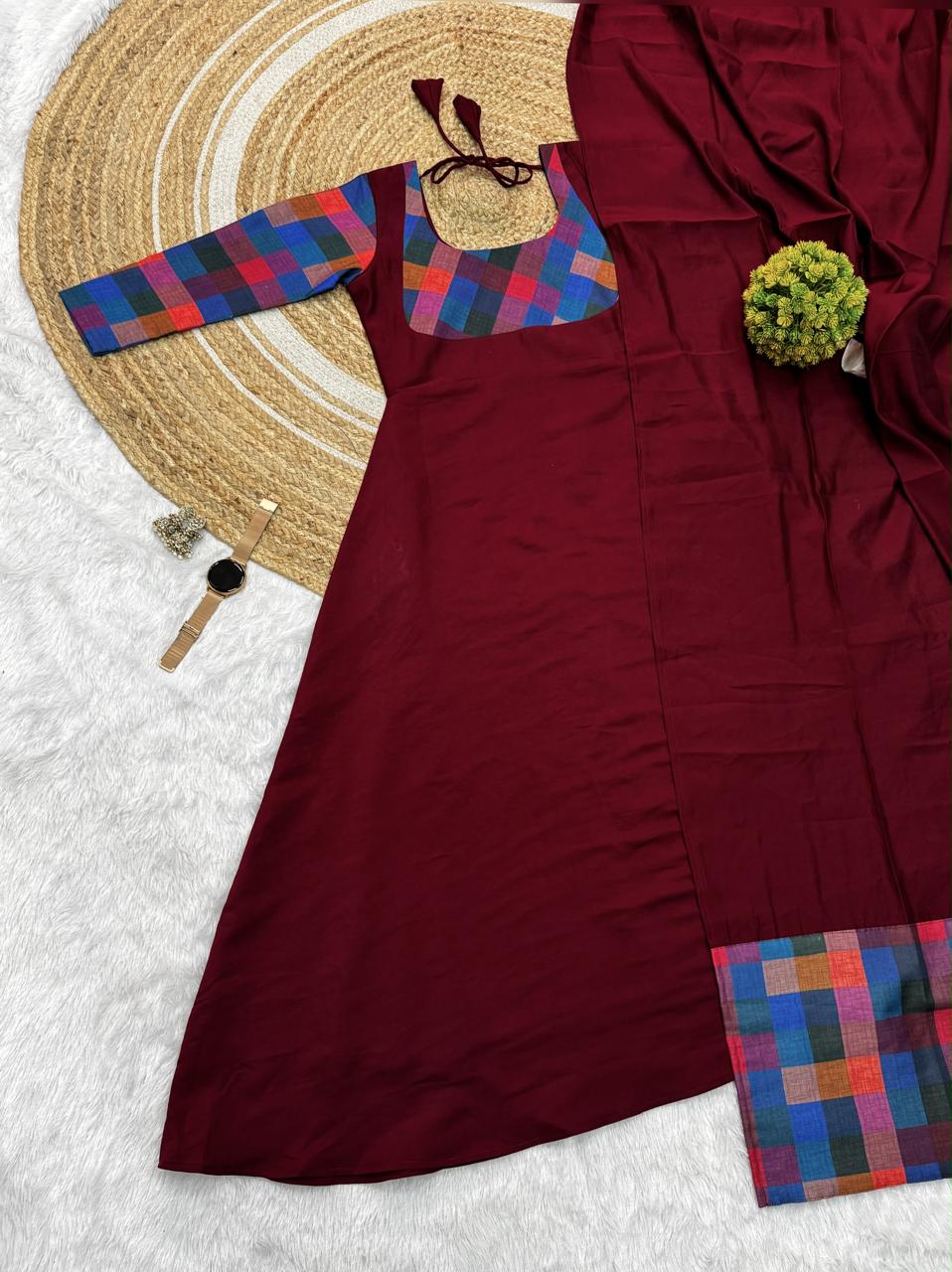 Preethi : Anarkali Kurti with dupatta
