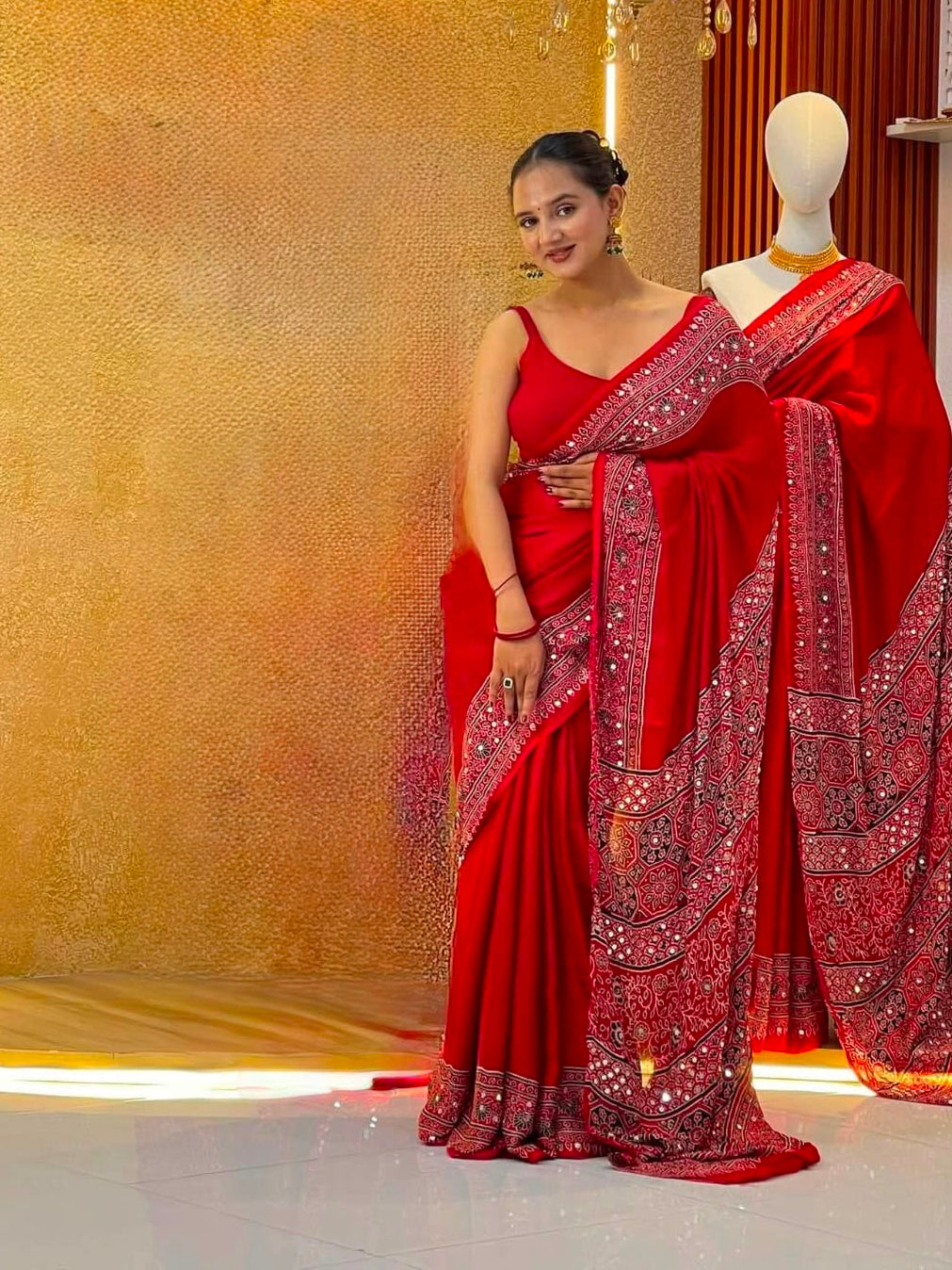 Anshika: Ajrak sarees