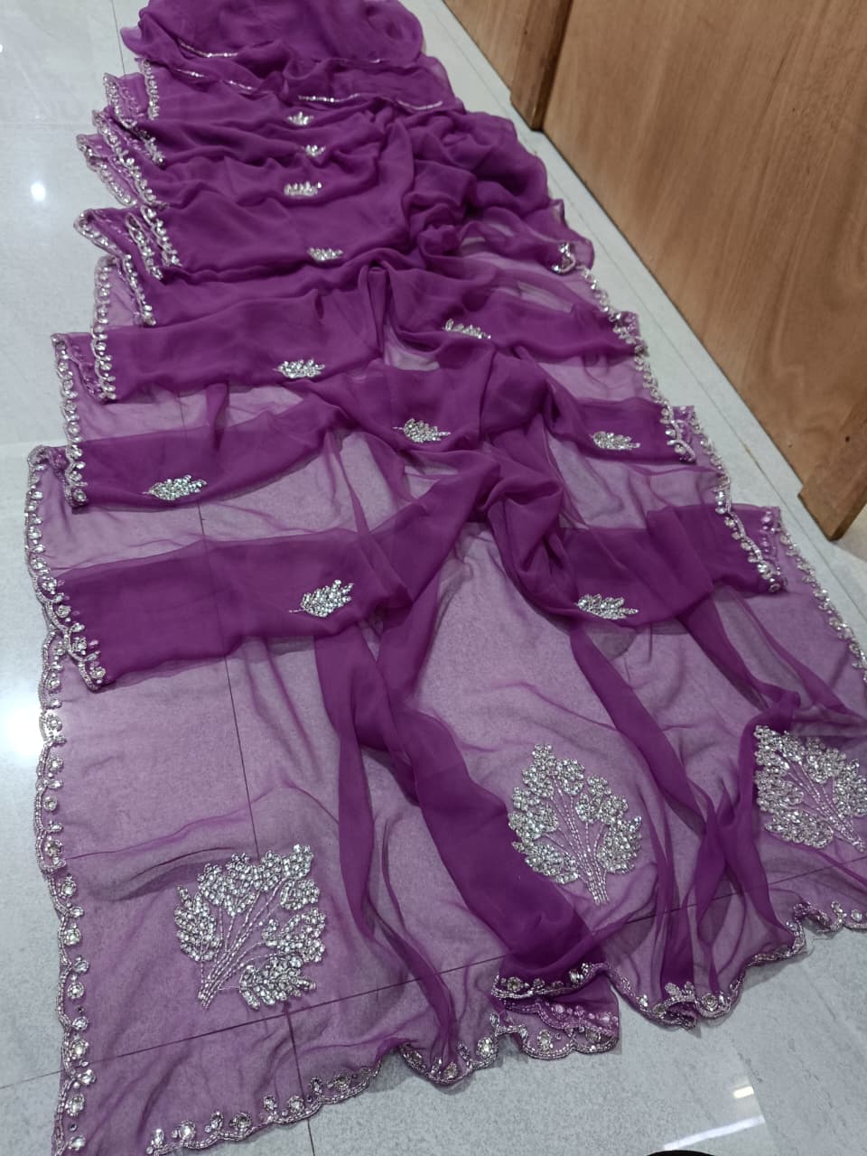 Lalana : Georgette handwork sarees