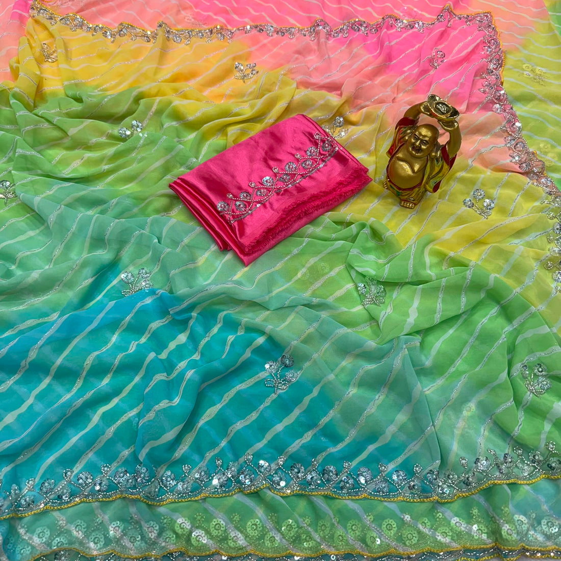 Sarala : georgette Bandhini saree