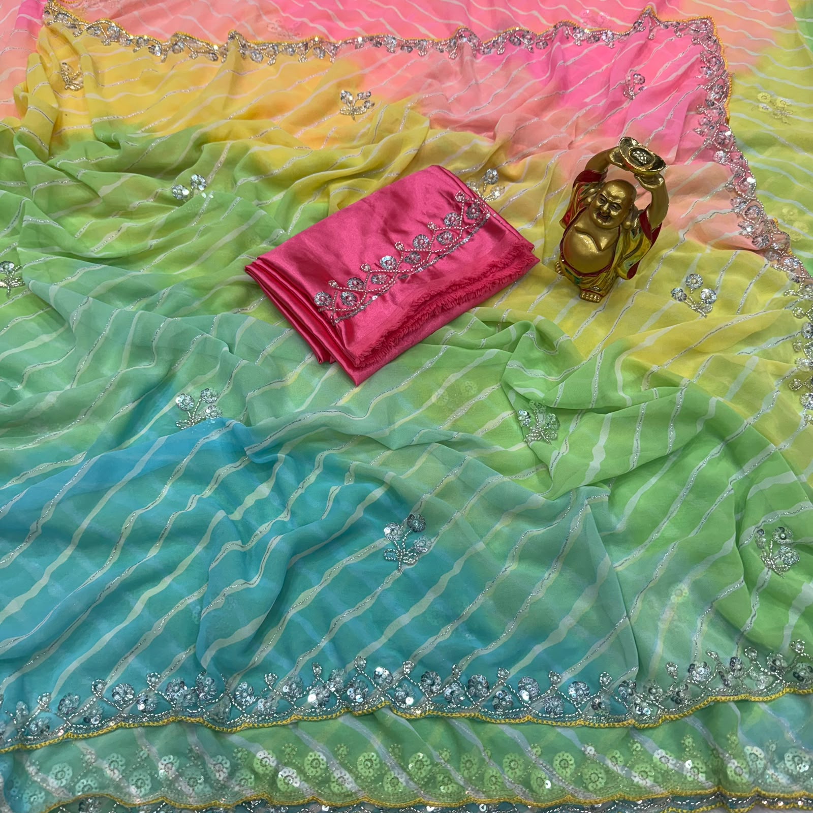 Sarala : georgette Bandhini saree