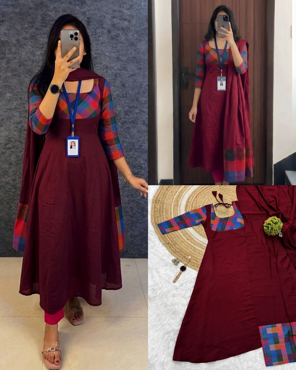 Preethi : Anarkali Kurti with dupatta