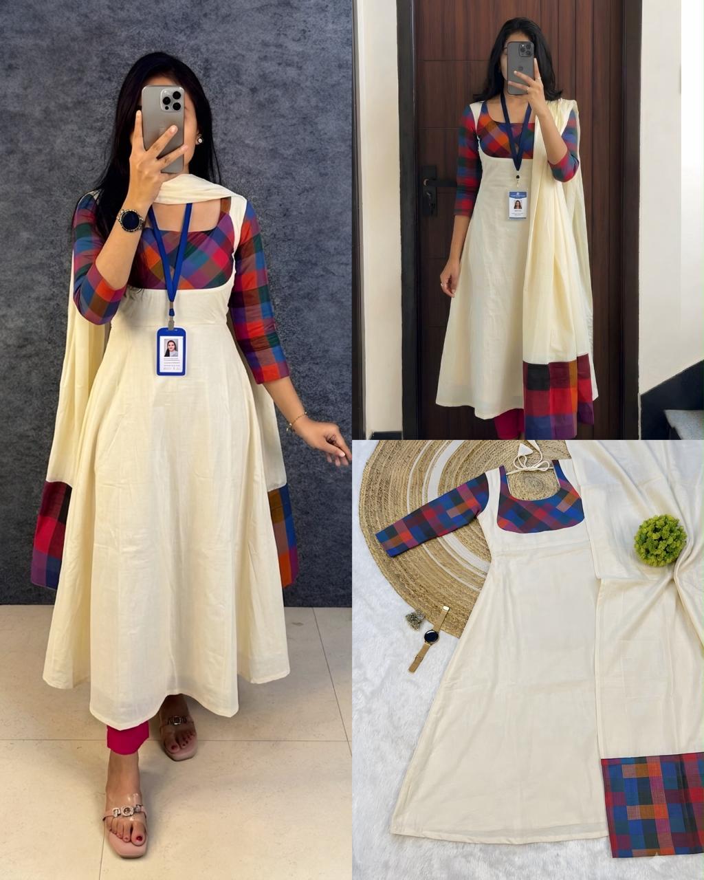 Preethi : Anarkali Kurti with dupatta