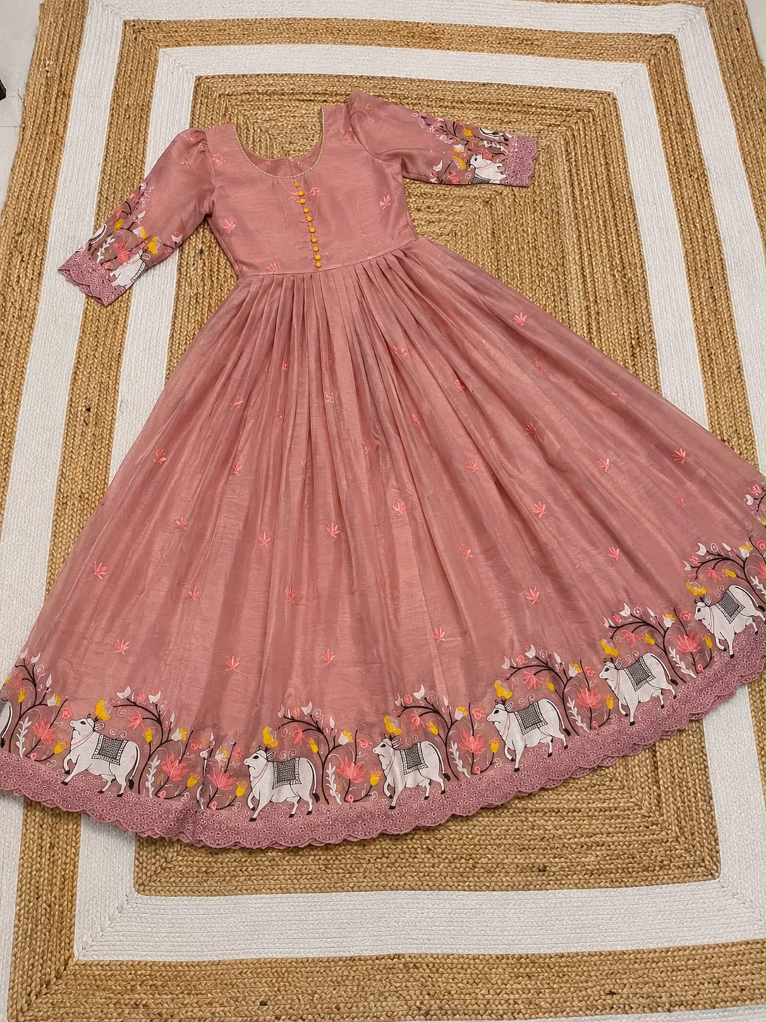 Sarala : Pichwai embroidery frocks