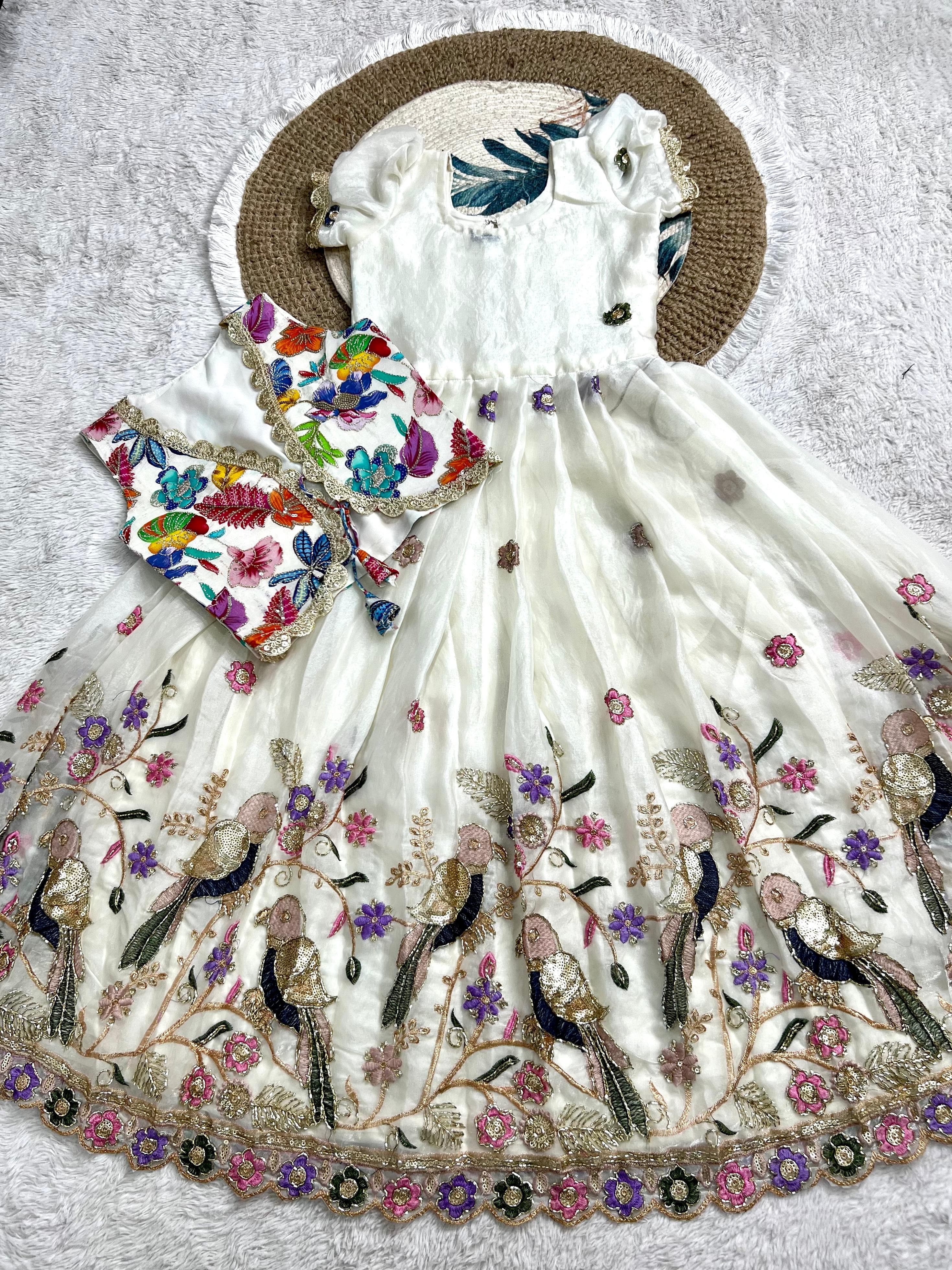 Eva: A cute Frock with colourful Coat