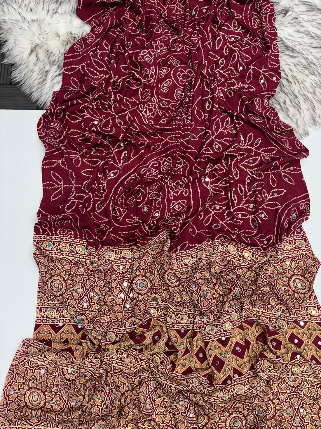 Anshu : Ajrak viscose silk sarees