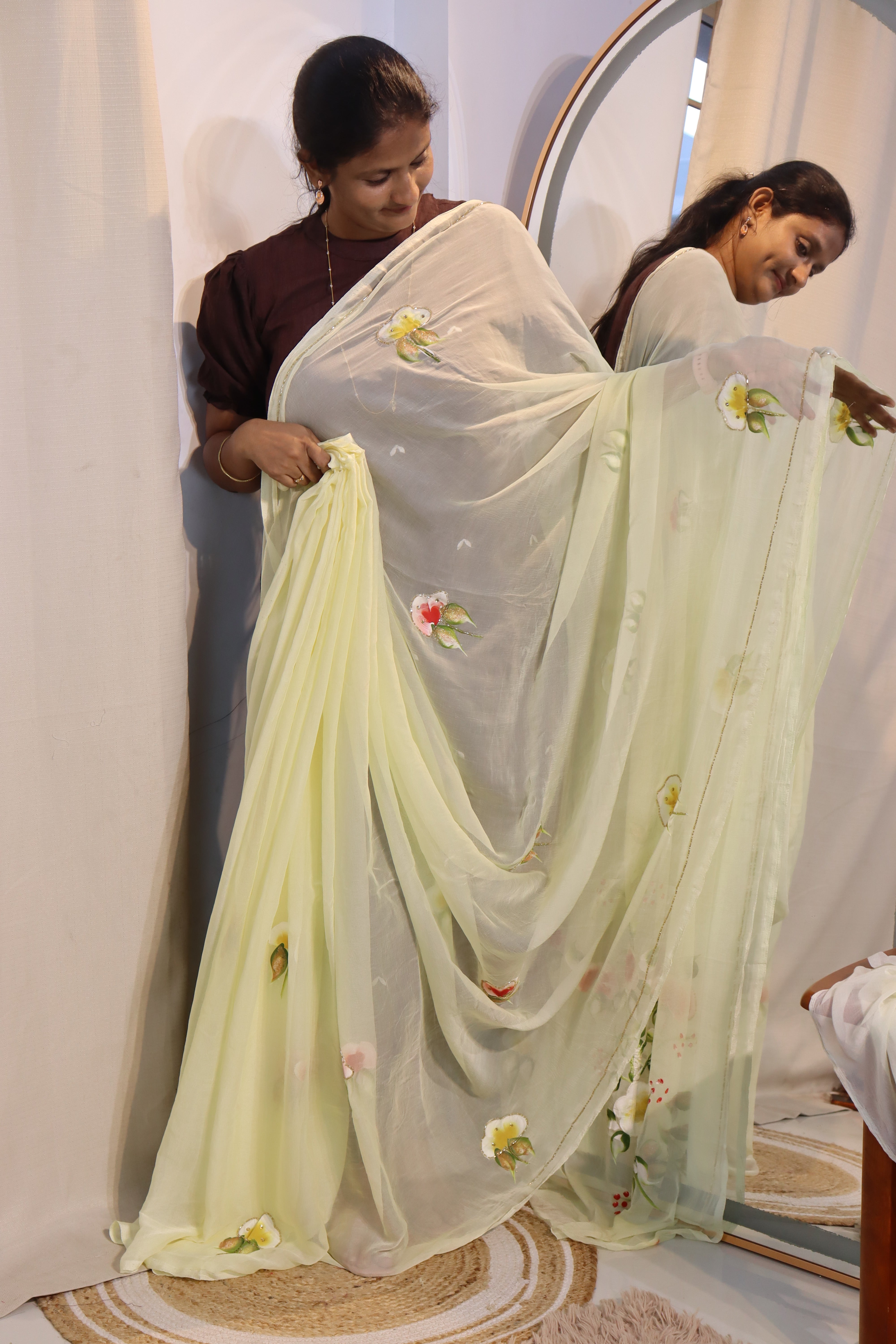 Zahara - Hand Painted Chiffon sarees