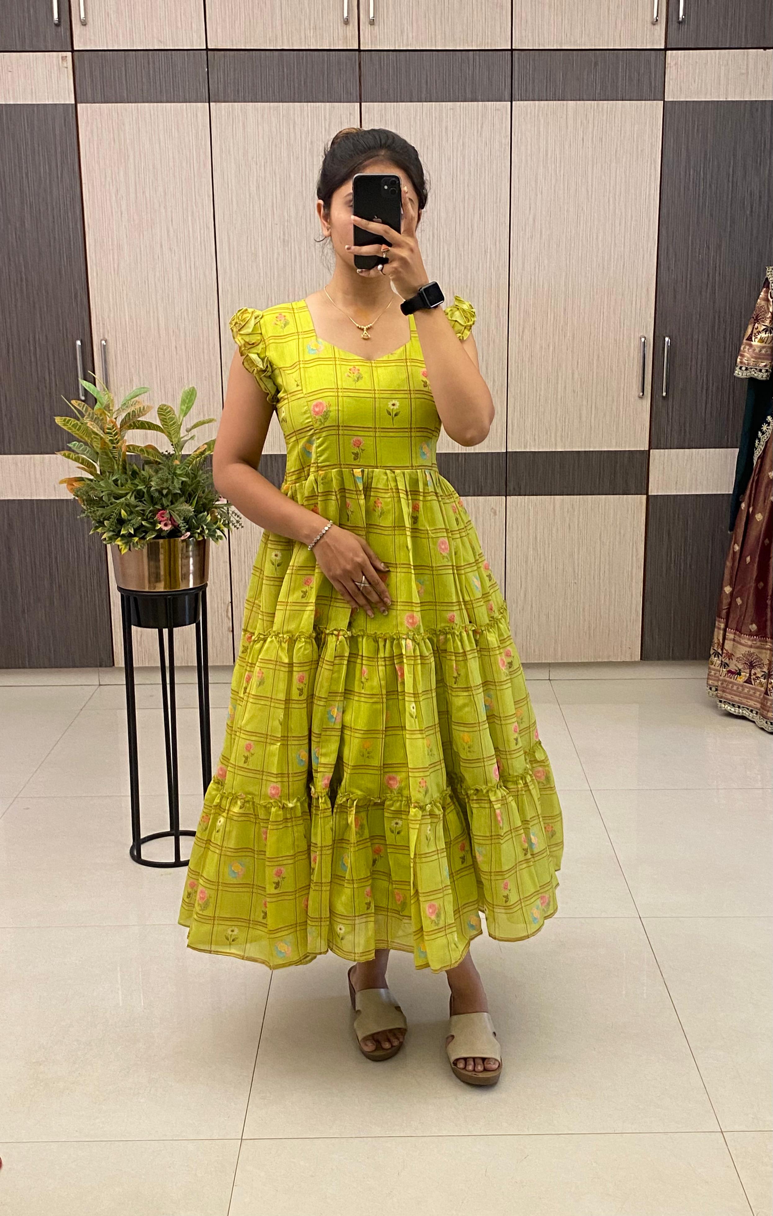 Lyla: Soft Mul chandheri frock 💚💕