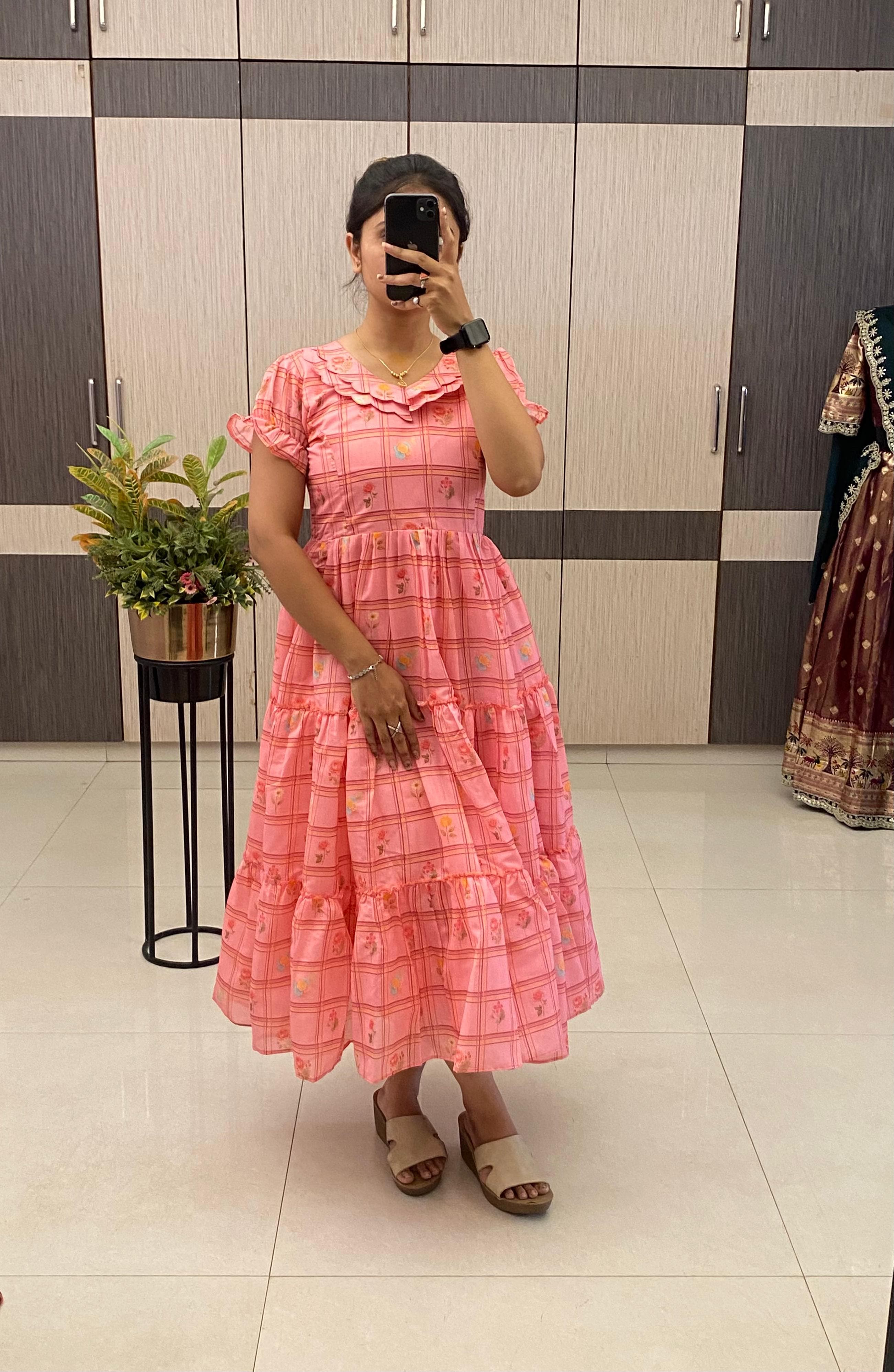 Lyla: Soft Mul chandheri frock 💚💕
