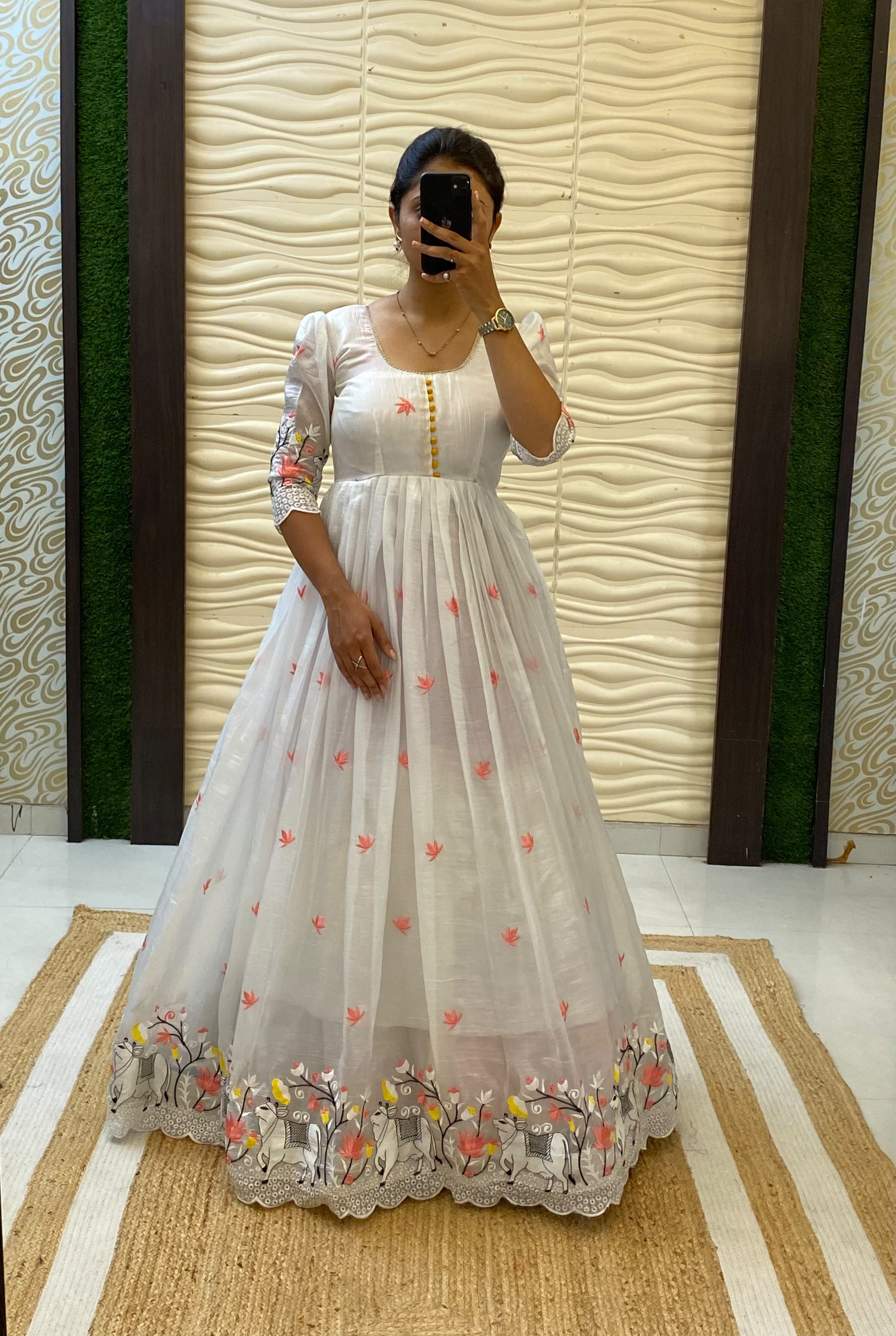 Sarala : Pichwai embroidery frocks