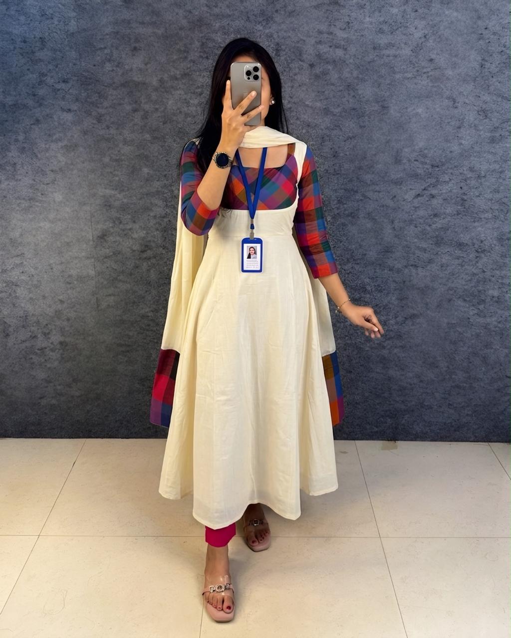 Preethi : Anarkali Kurti with dupatta