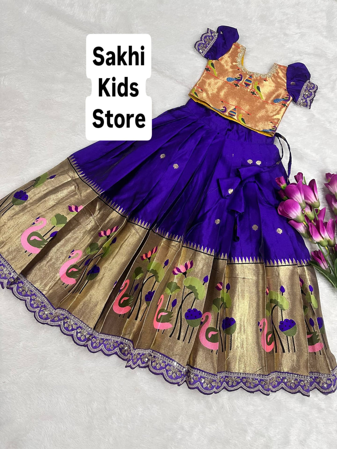 Paithani kids lehenga outfit