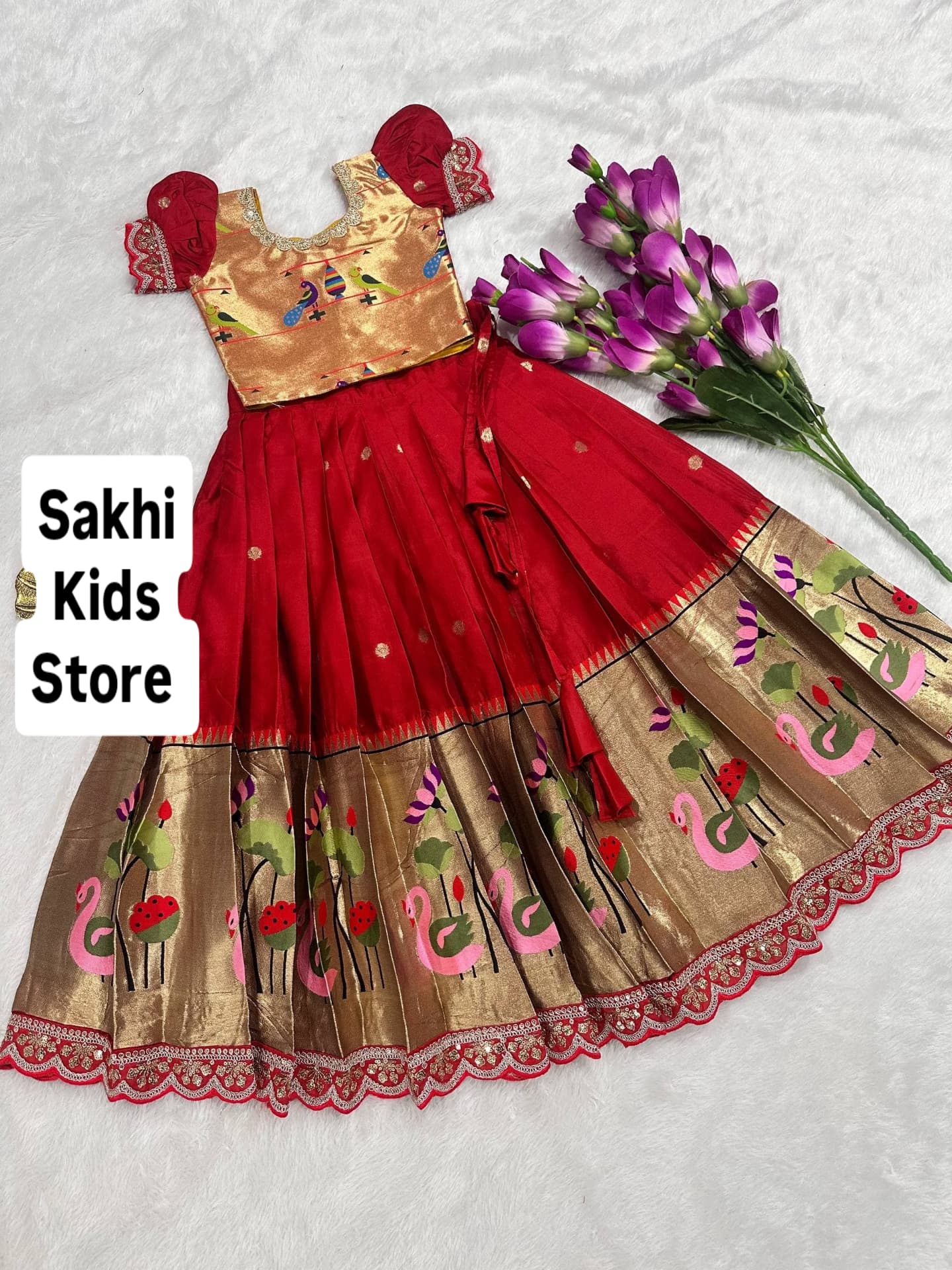 Paithani kids lehenga outfit