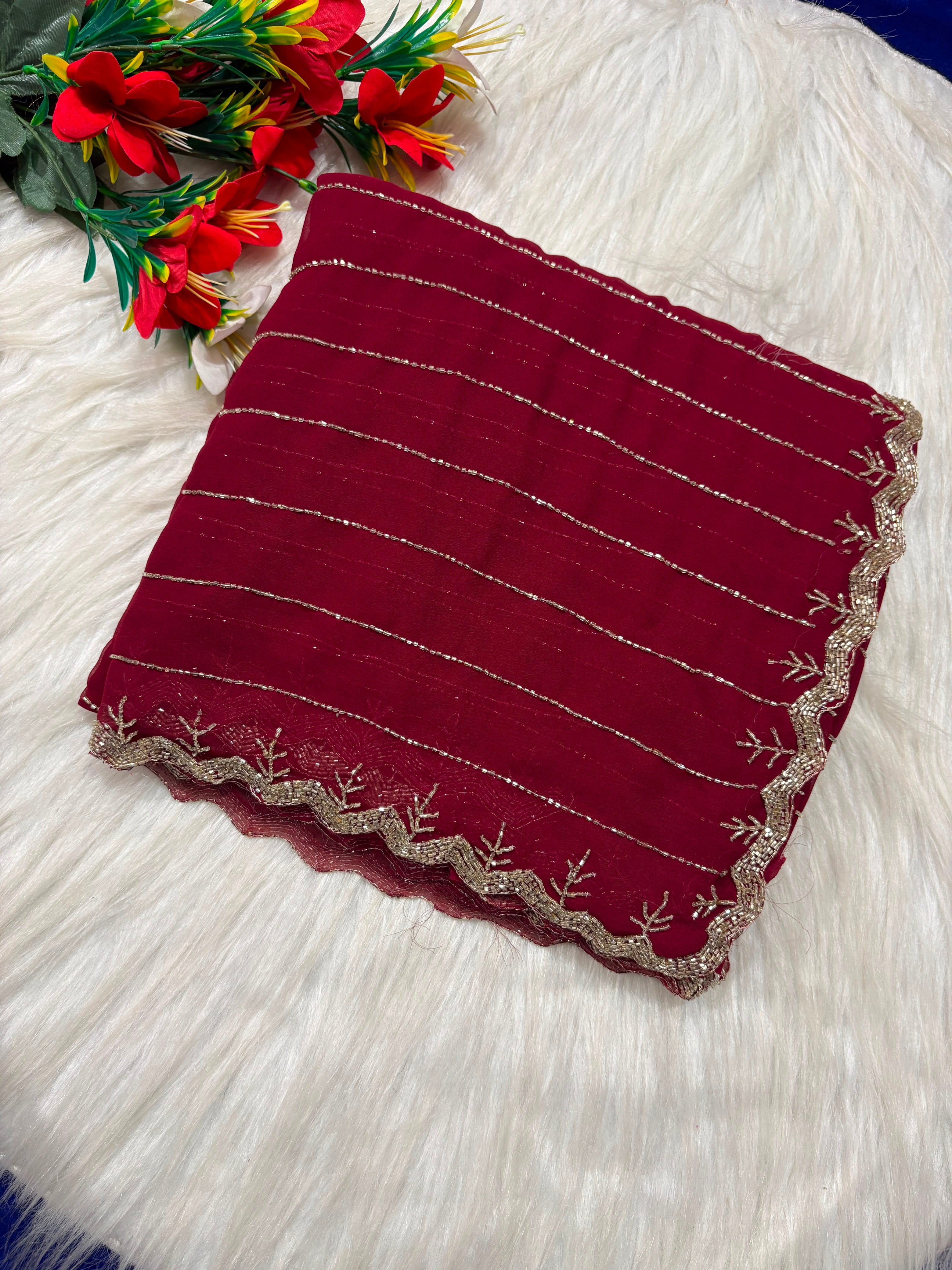 Rezina : Georgette handwork saree