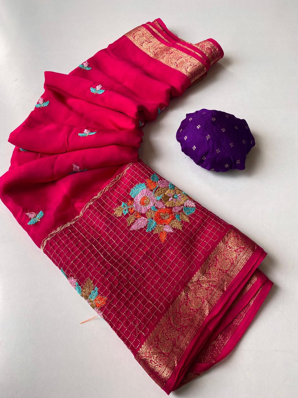 Premium Chinnon Chiffon Sarees 💕