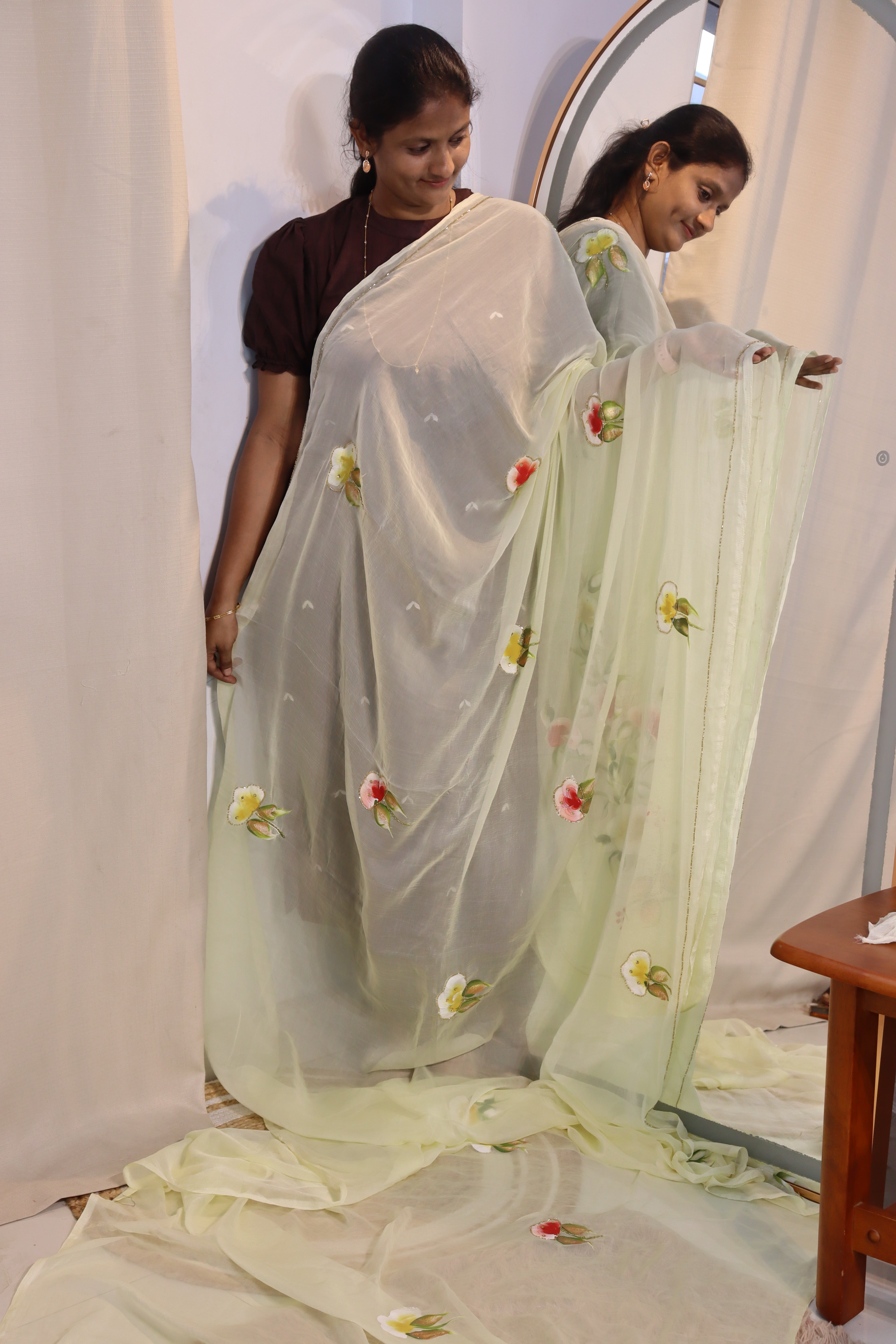Zahara - Hand Painted Chiffon sarees