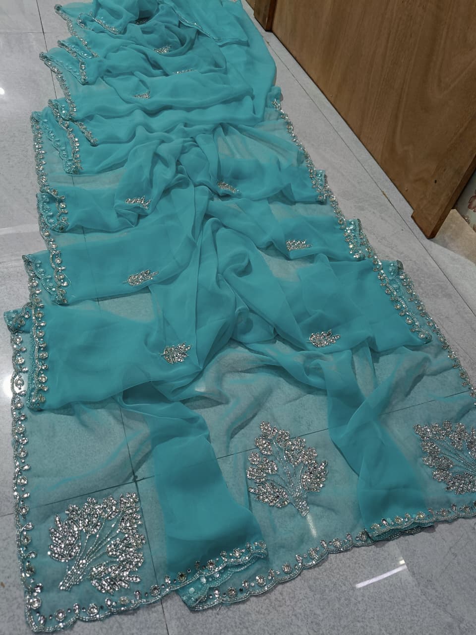 Lalana : Georgette handwork sarees