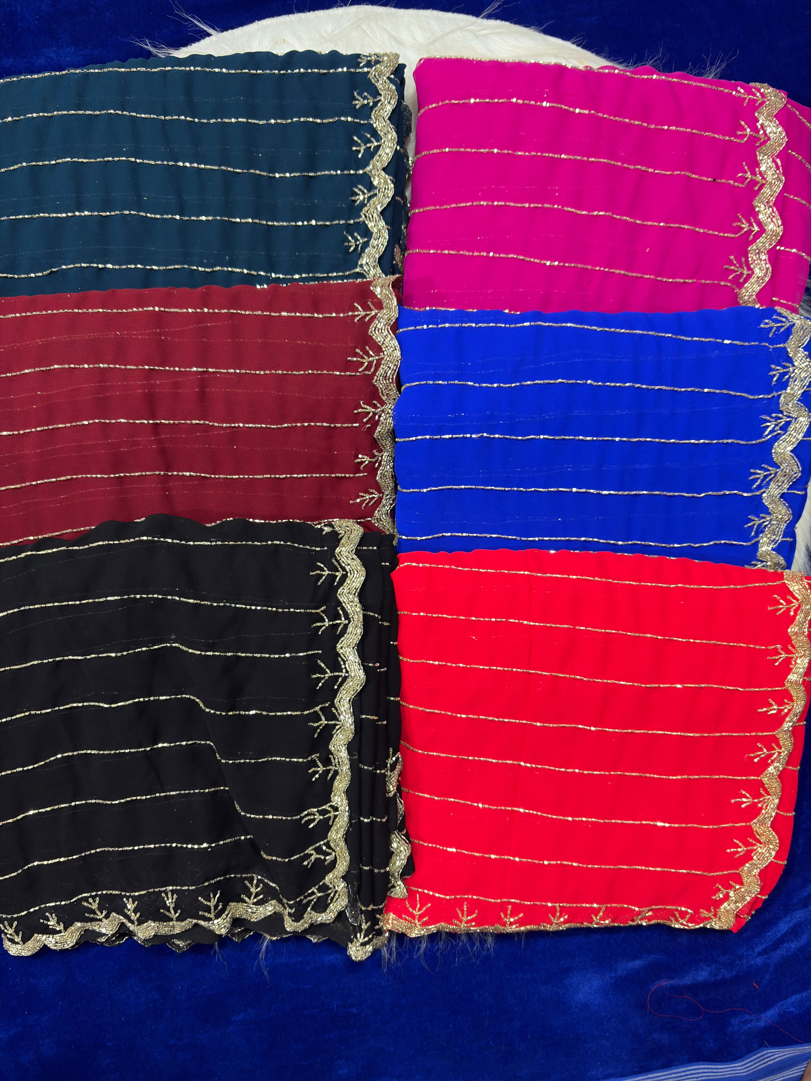 Rezina : Georgette handwork saree
