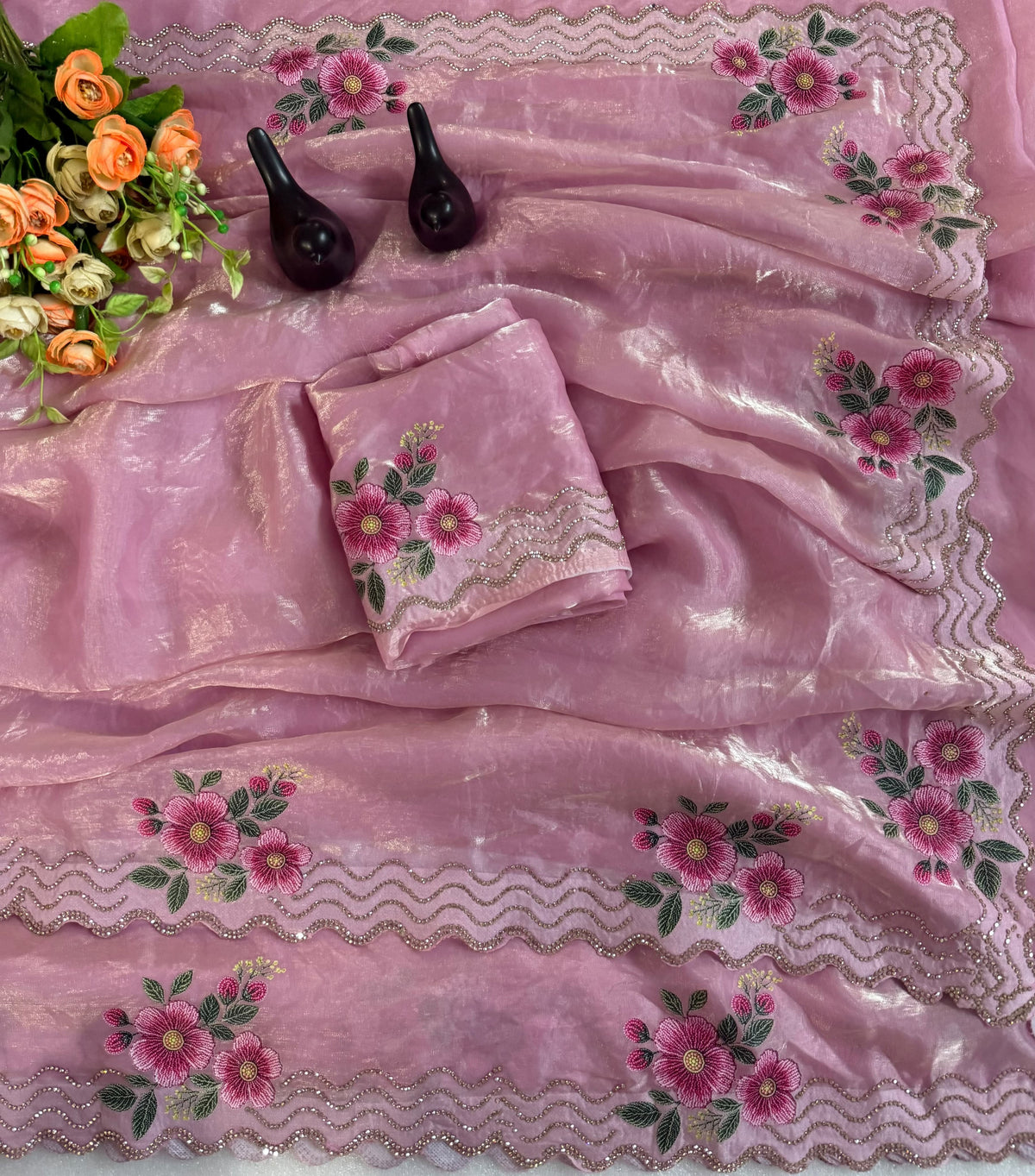 F satin Gorgeous designer sarees