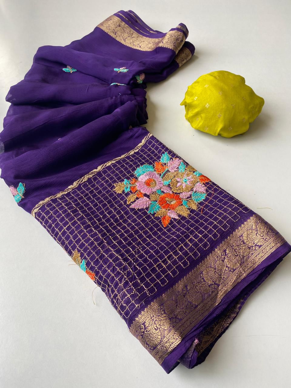 Premium Chinnon Chiffon Sarees 💕