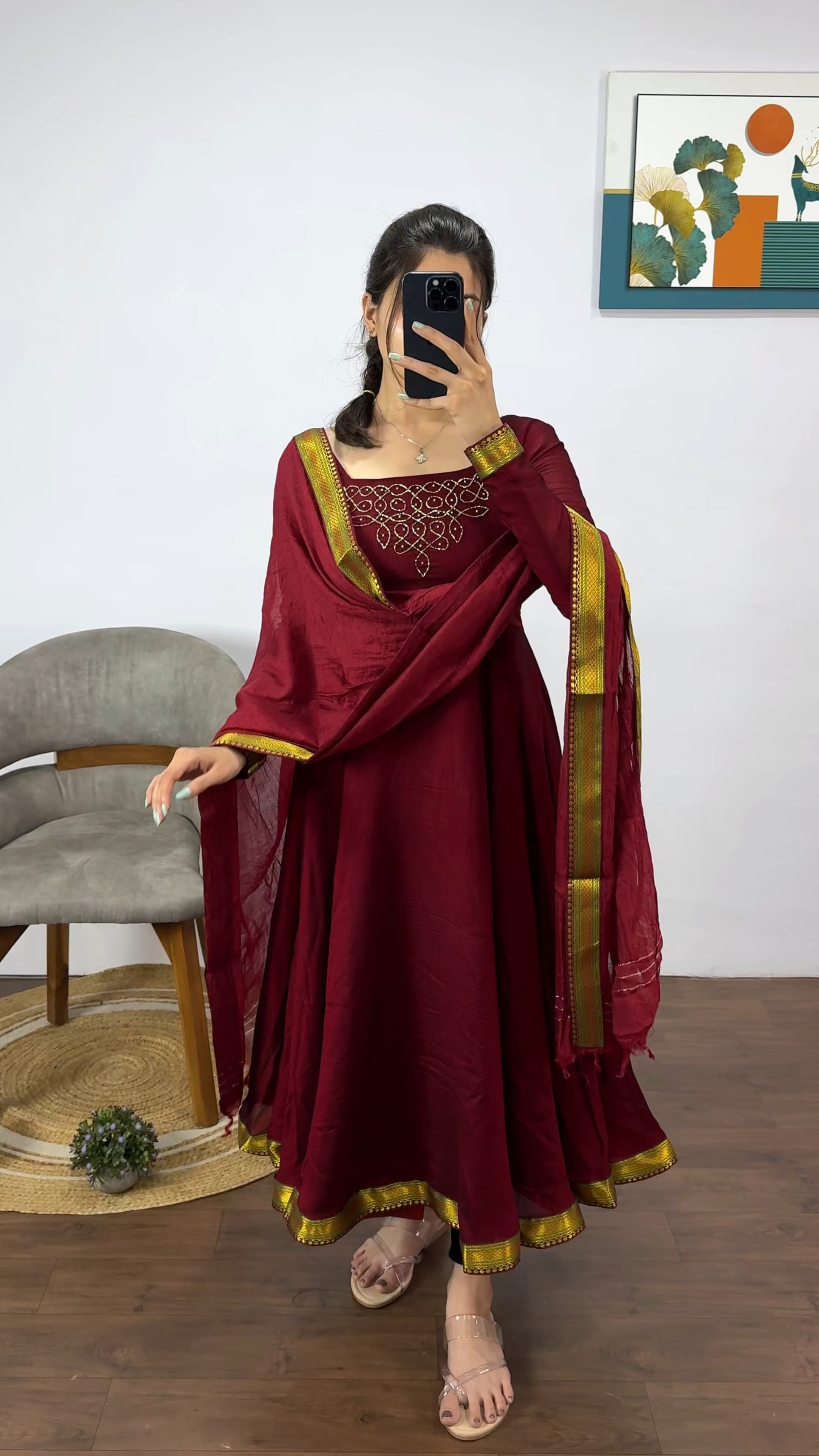 Viya : Traditional frock With dupatta