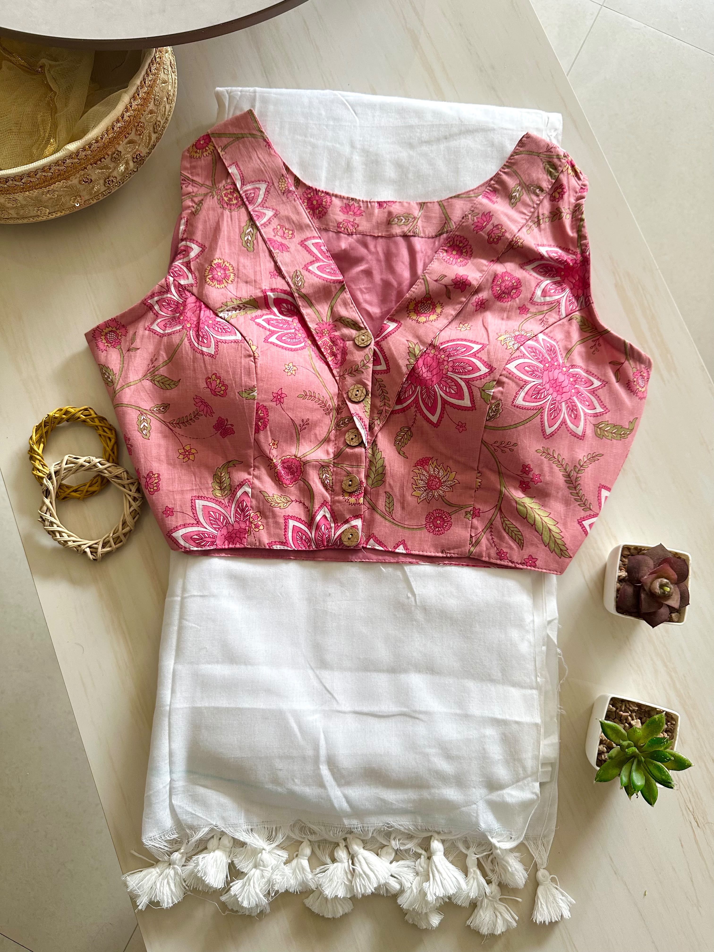 Aarvi: Khadi cotton saree + pretty blouses