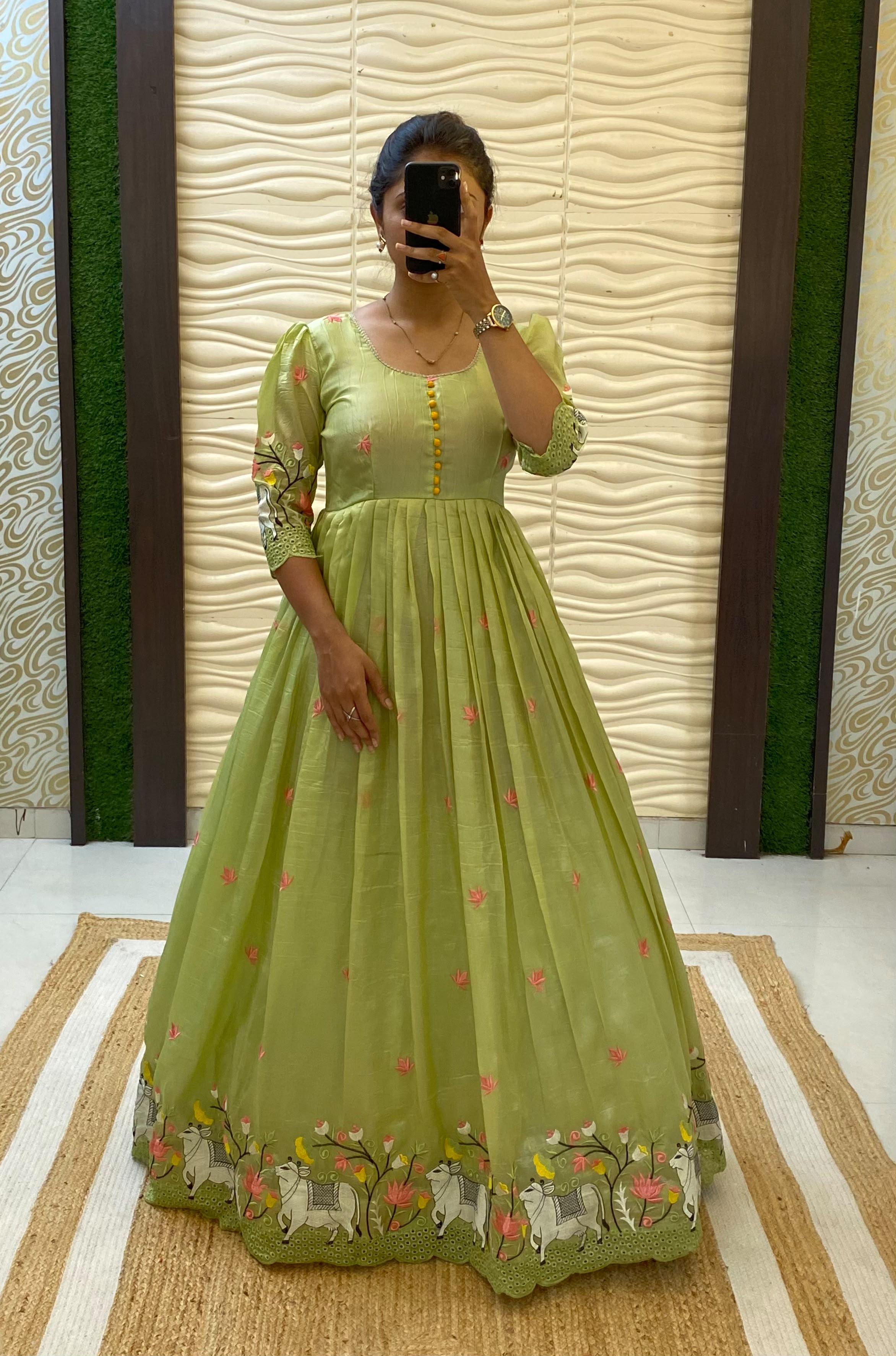 Sarala : Pichwai embroidery frocks
