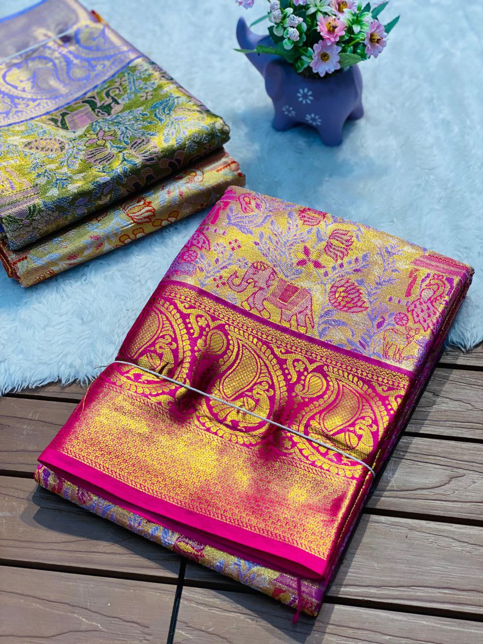 Semi Kanchi silk sarees