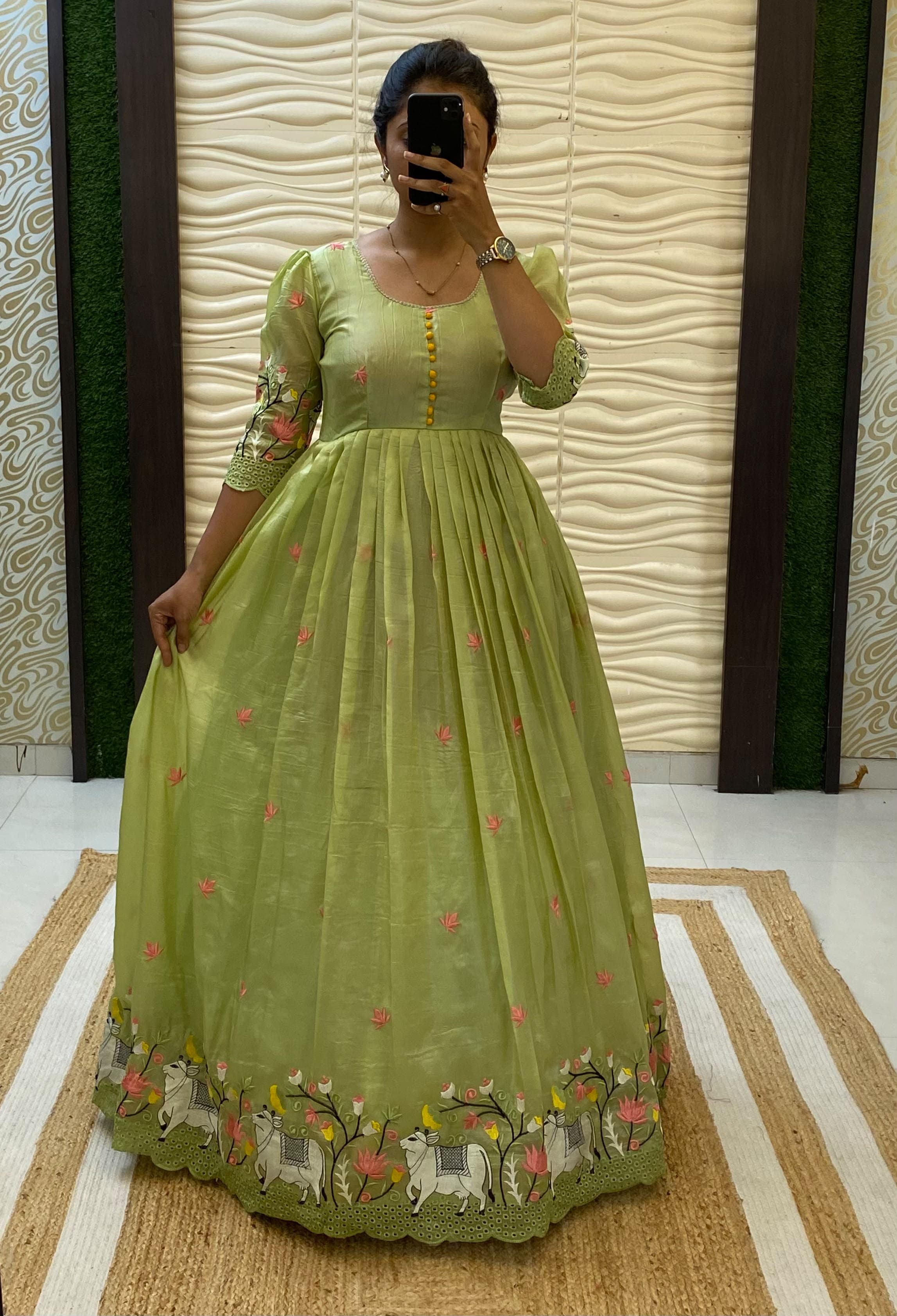 Sarala : Pichwai embroidery frocks