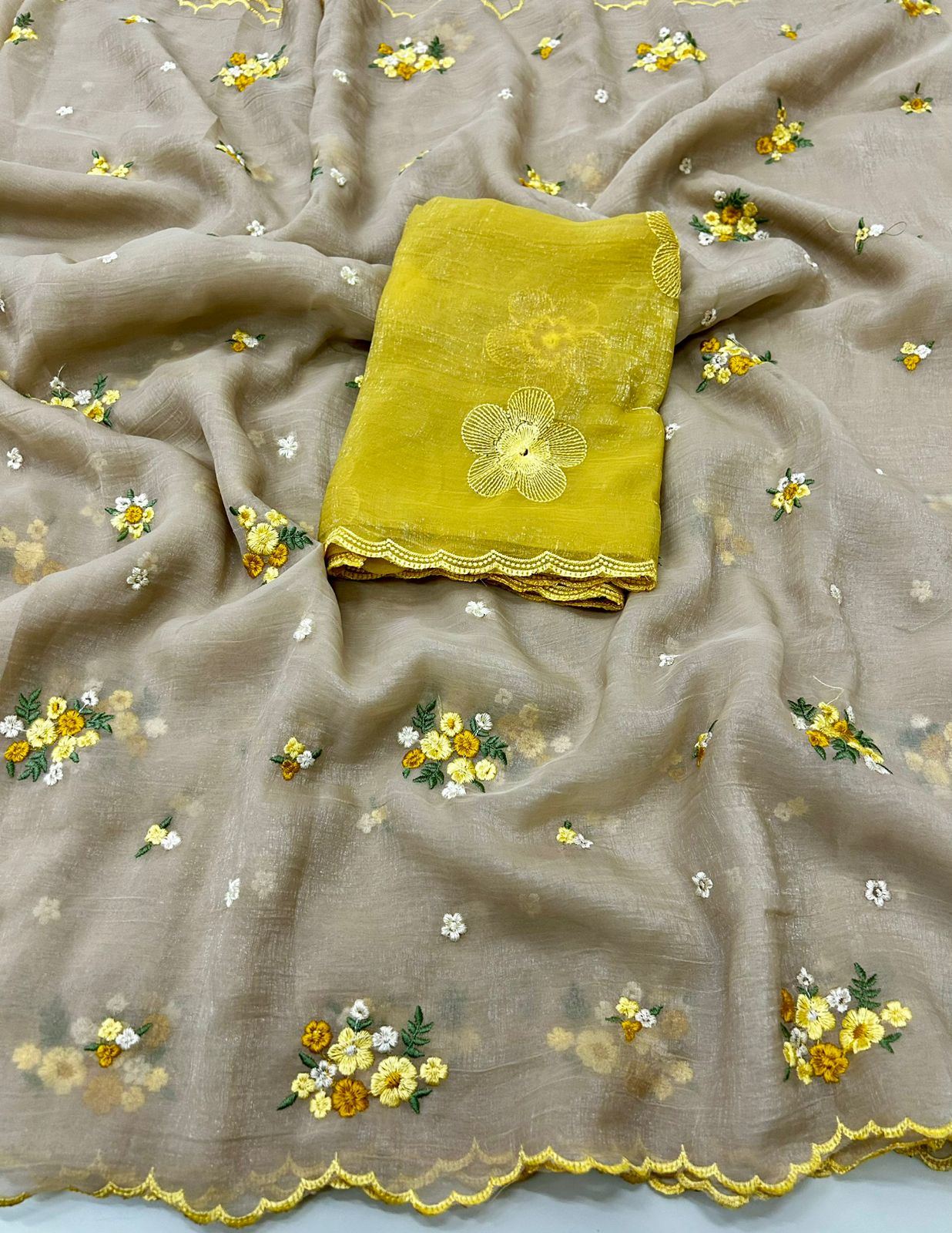 Partywear saree Crunchy silk