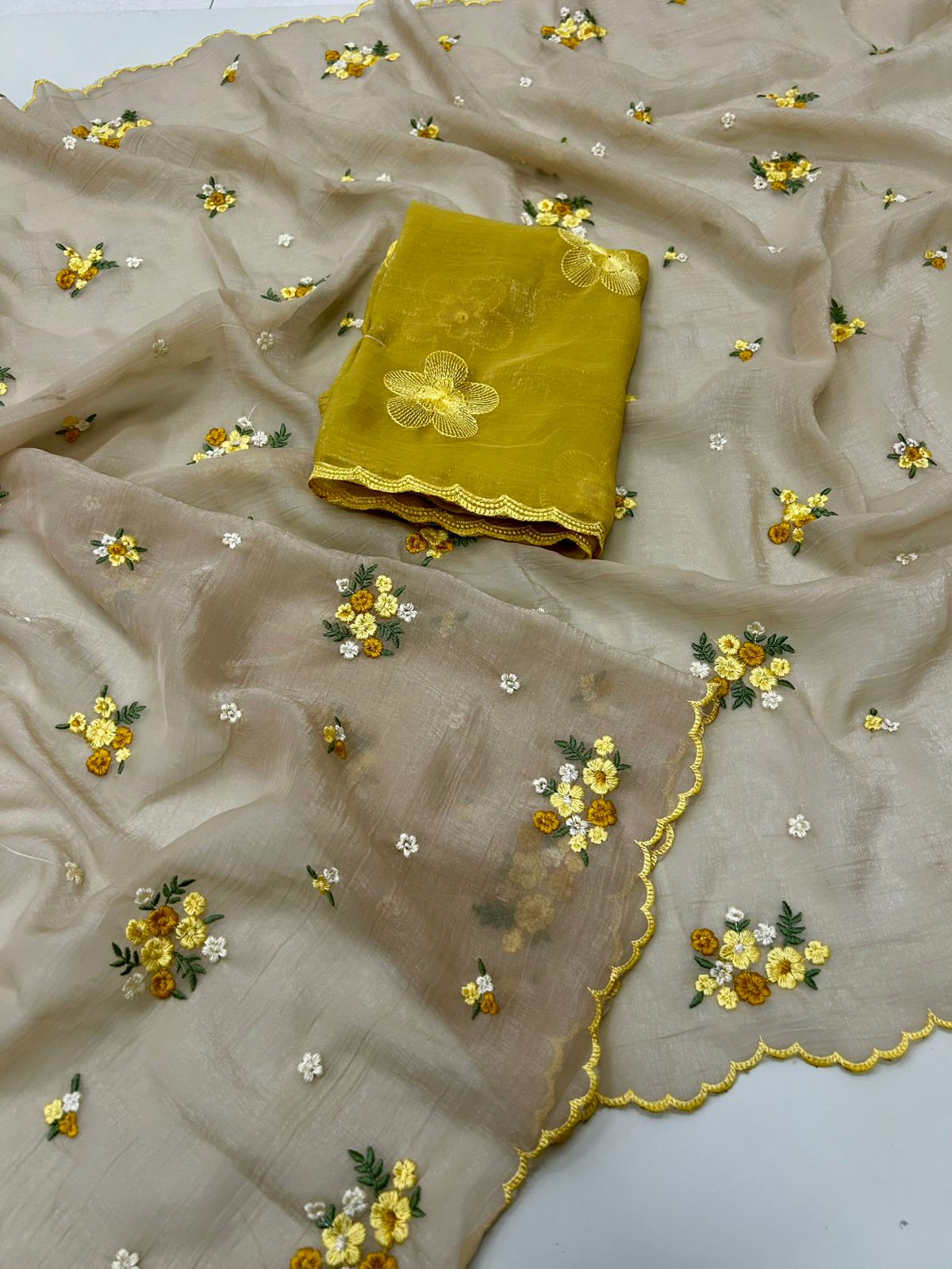 Partywear saree Crunchy silk