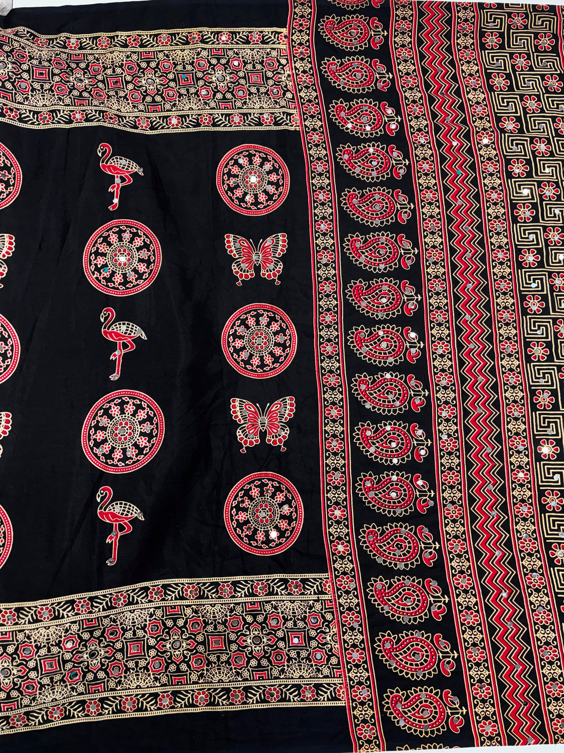 Anshu 4 : Ajrak viscose Satin silk sarees 💕