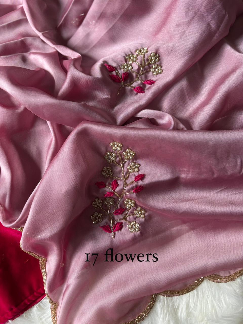Floral Velvet : designer Saree