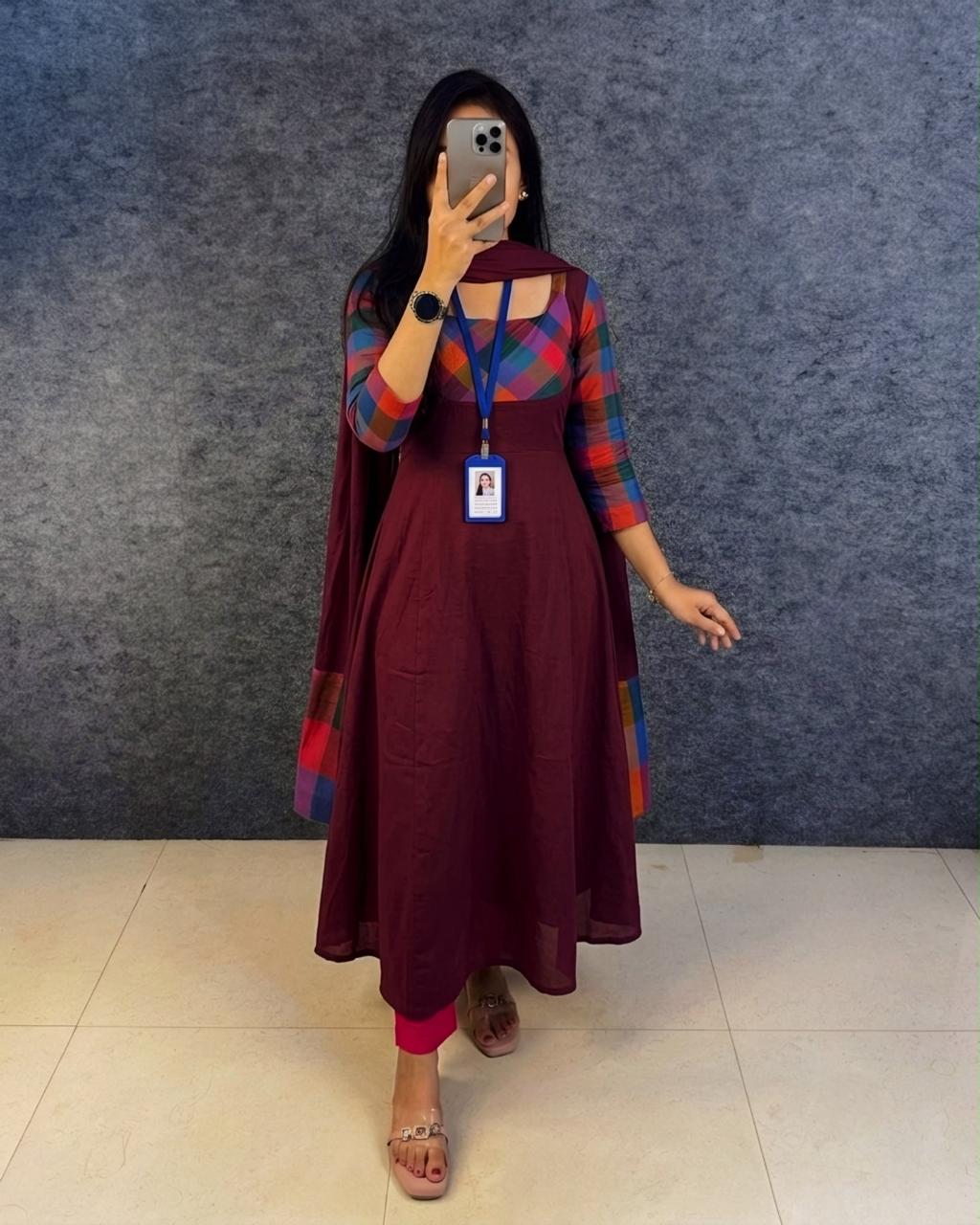 Preethi : Anarkali Kurti with dupatta