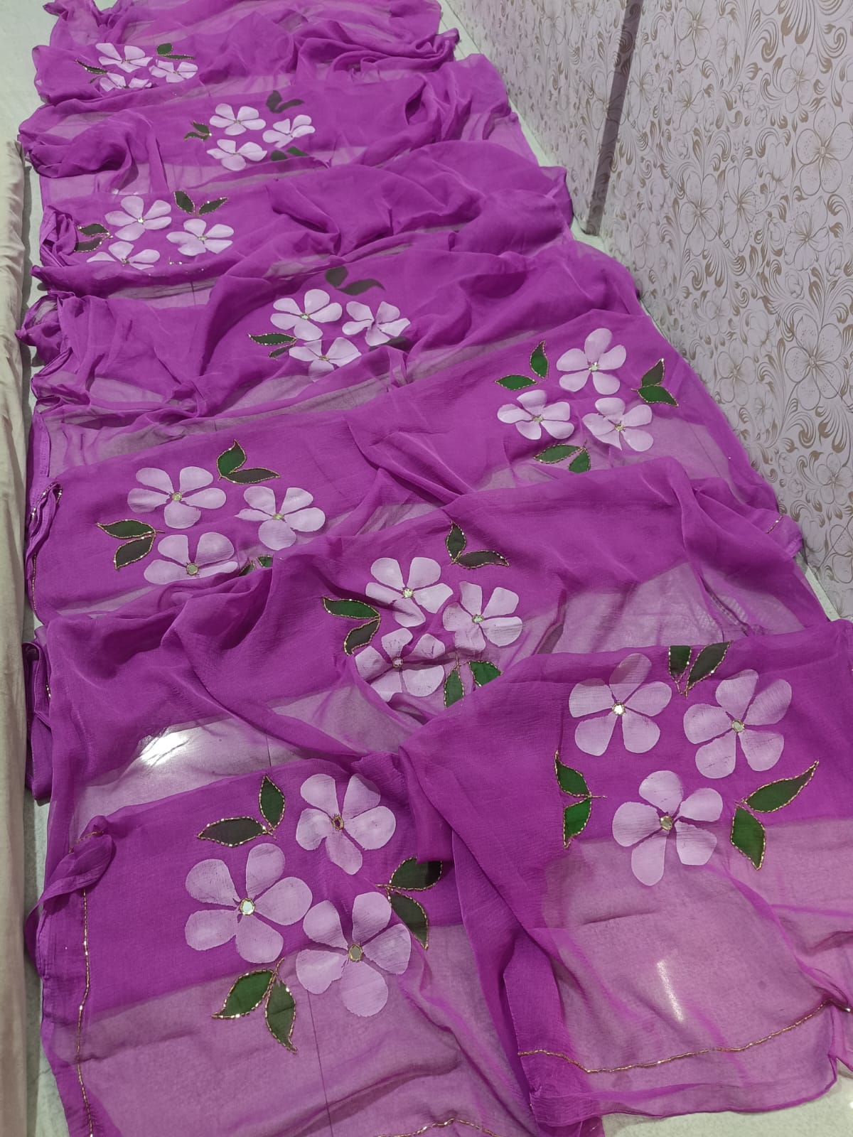 Jessi : Chiffon sarees hand painted