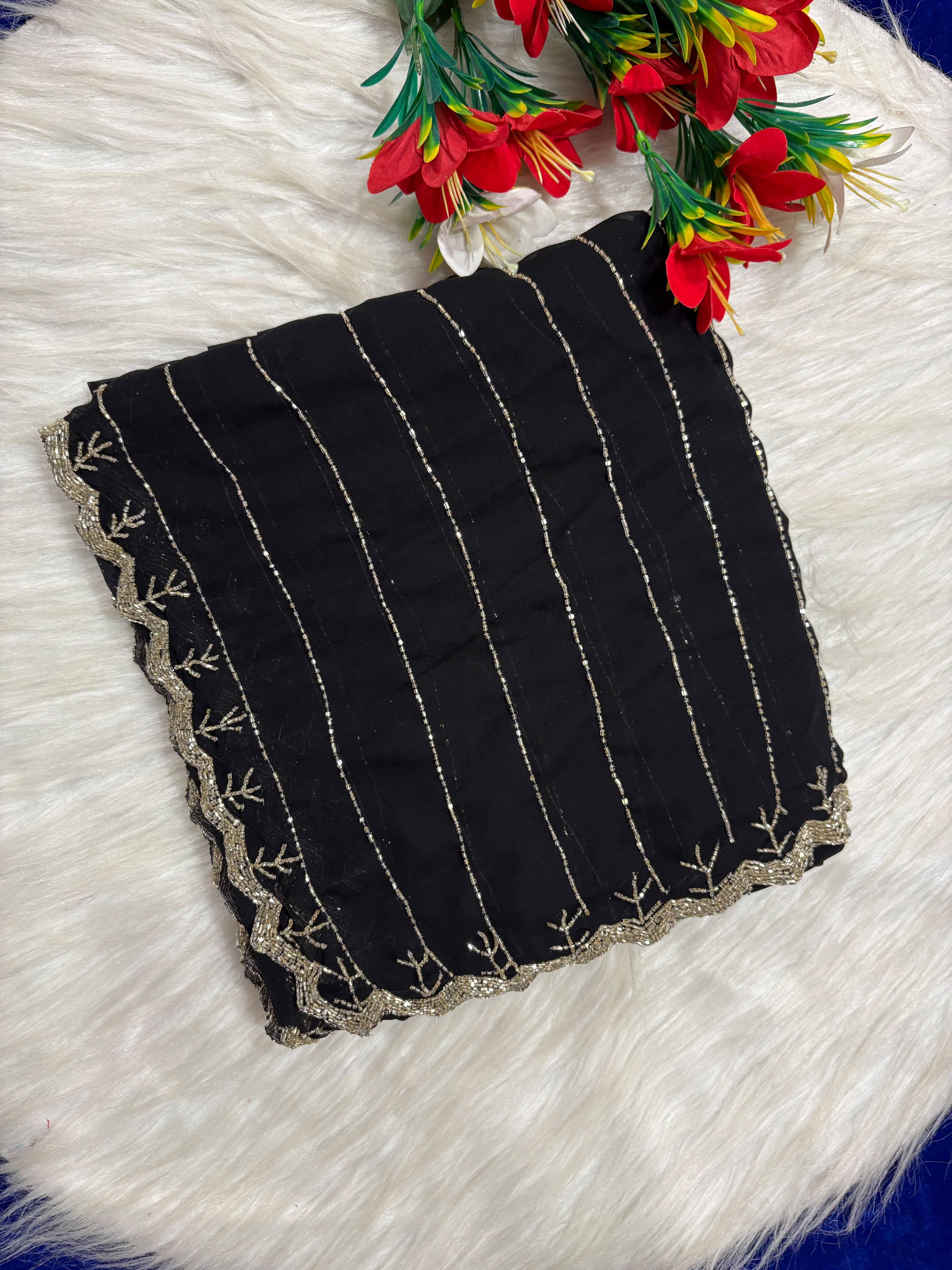Rezina : Georgette handwork saree