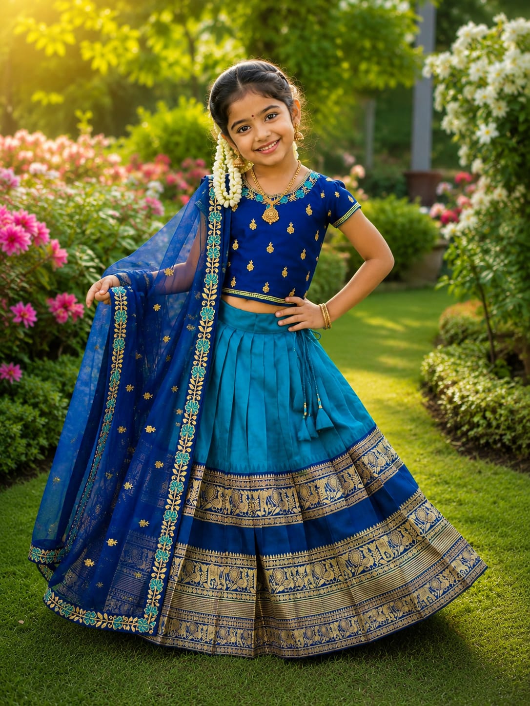 Saarika : Kids Half Saree 💙