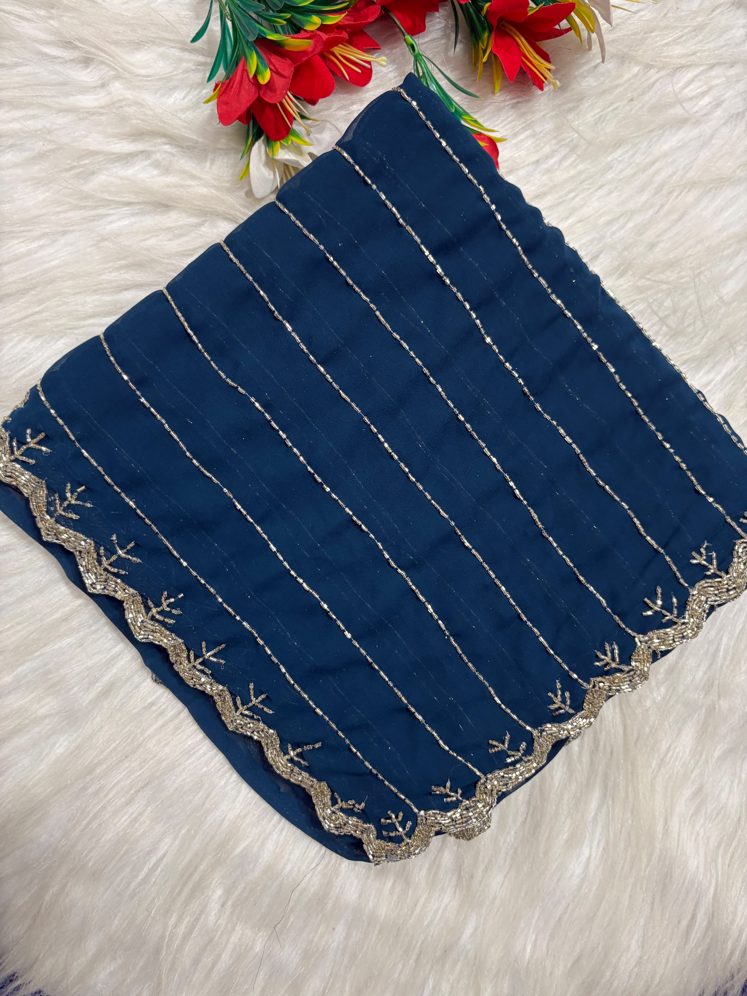 Rezina : Georgette handwork saree