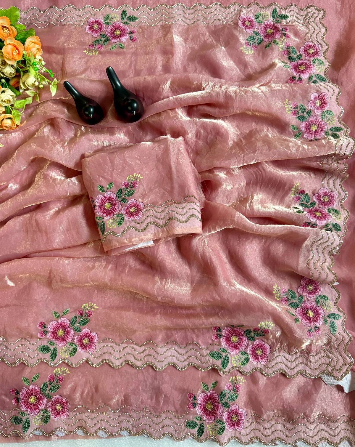 F satin Gorgeous designer sarees