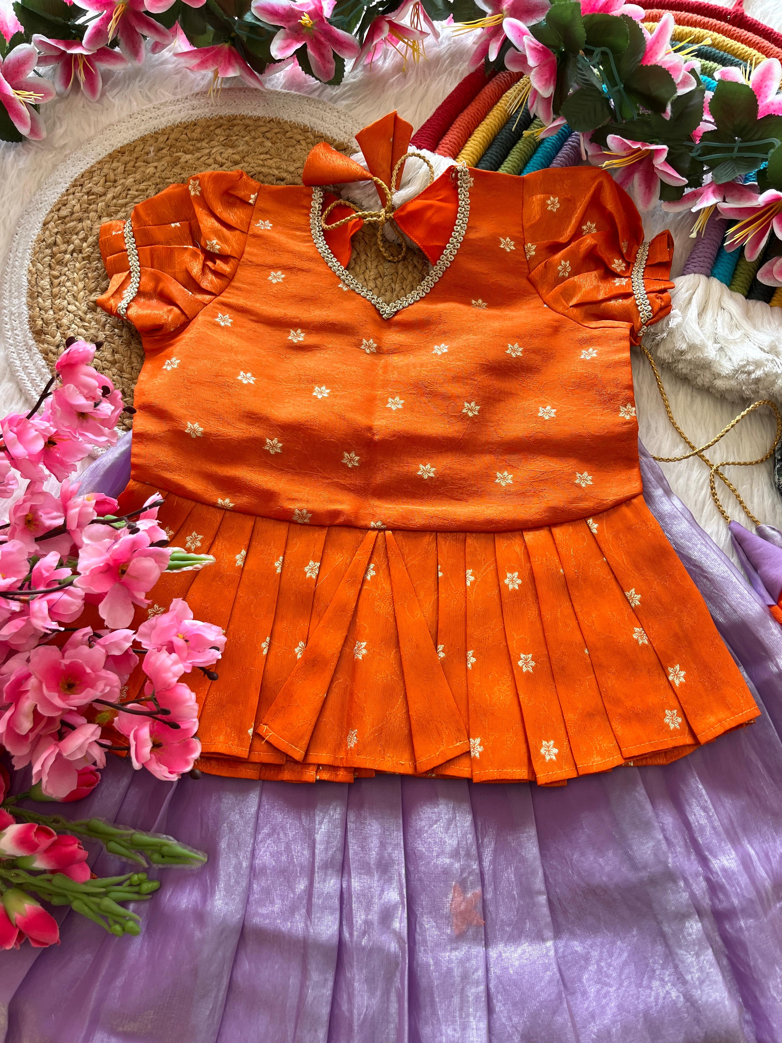Cute Parrot : kids lehenga