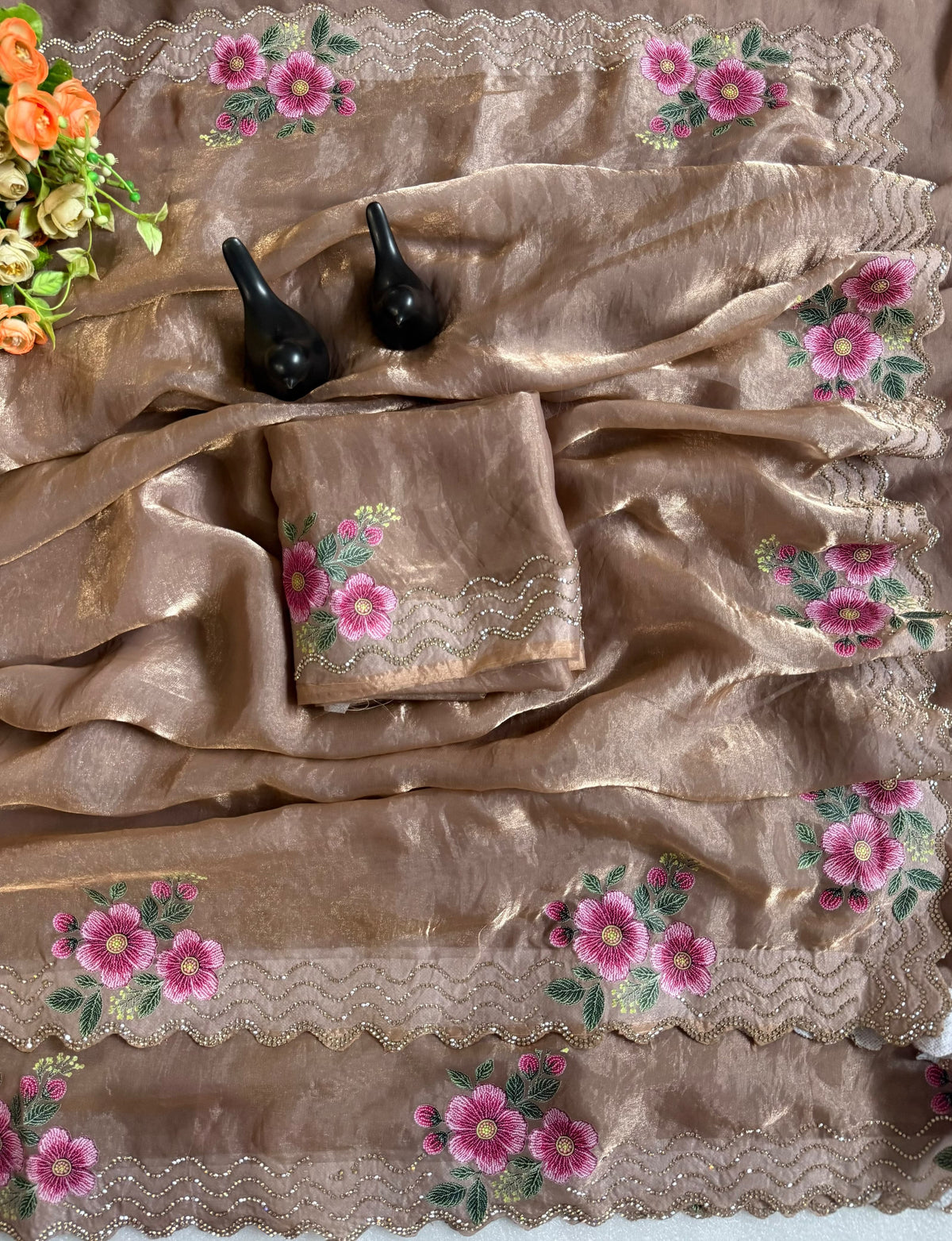 F satin Gorgeous designer sarees