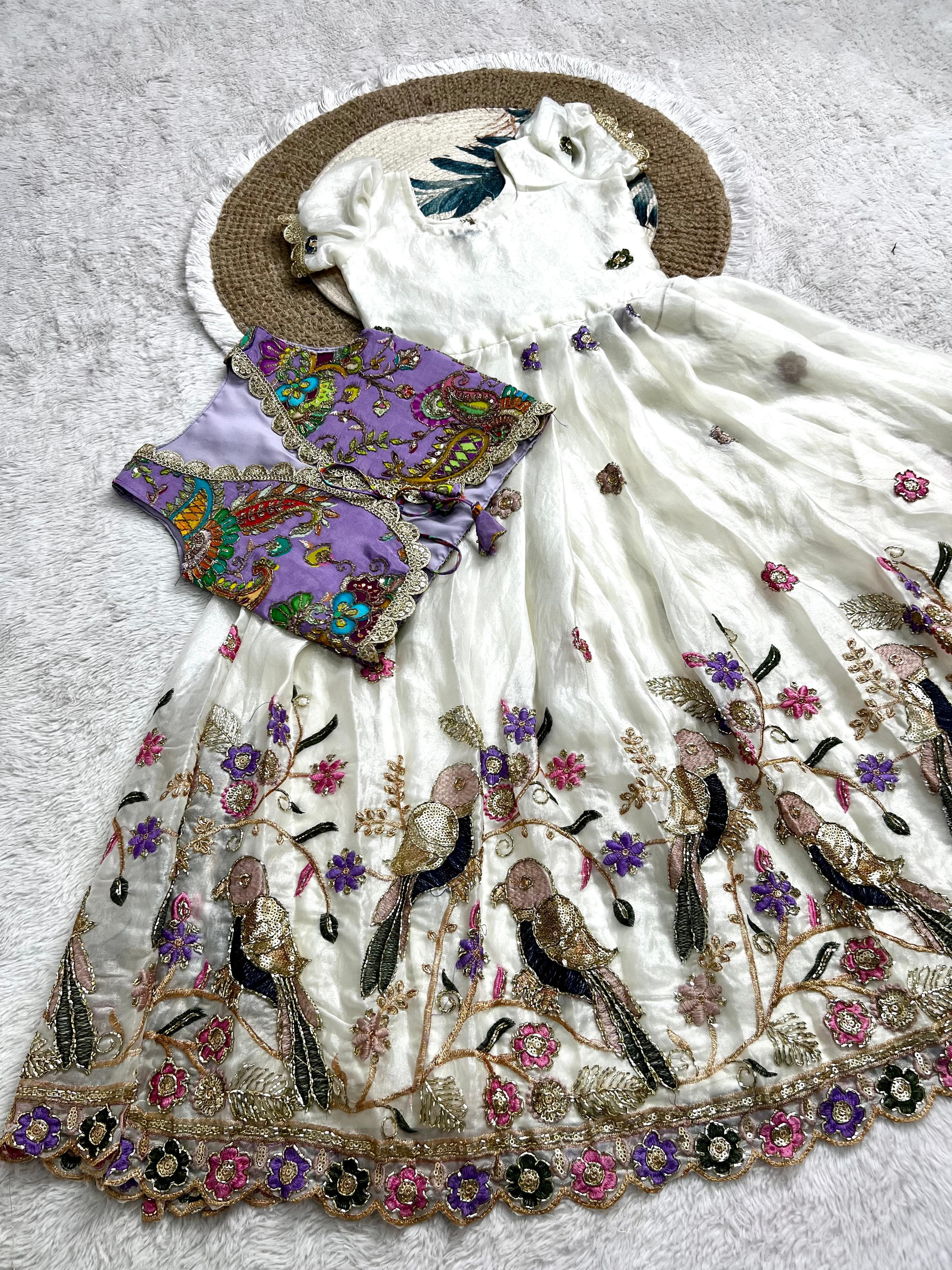 Eva: A cute Frock with colourful Coat