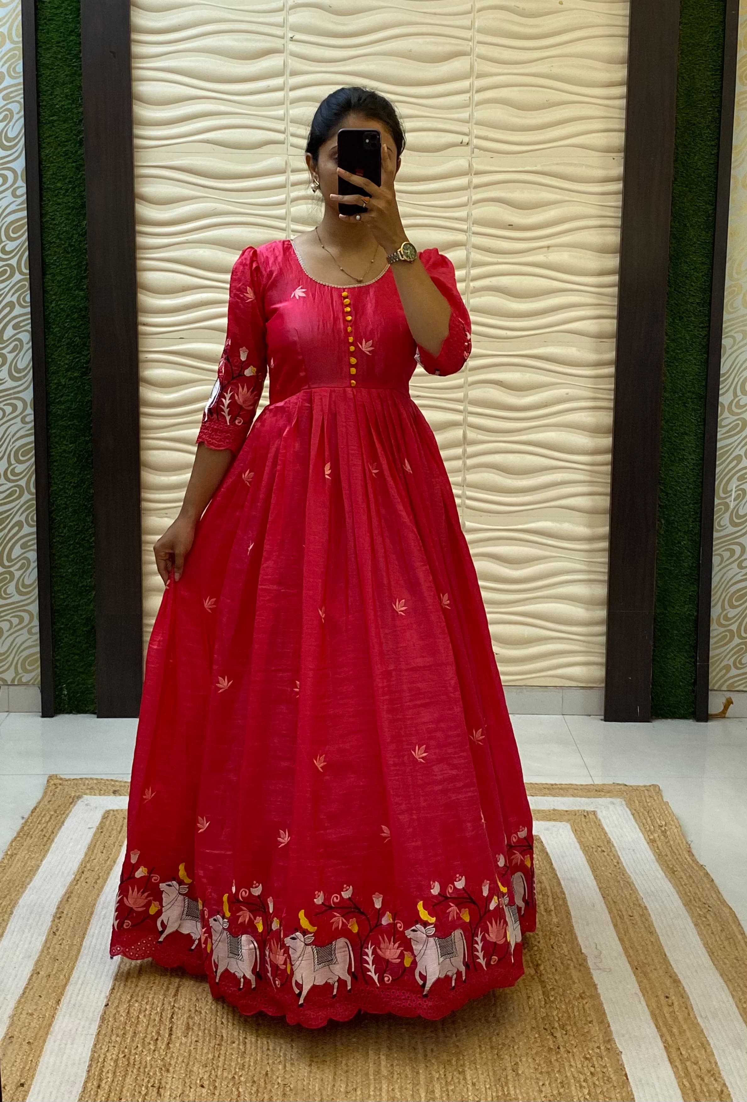 Sarala : Pichwai embroidery frocks