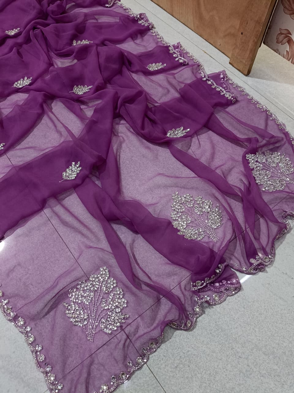 Lalana : Georgette handwork sarees
