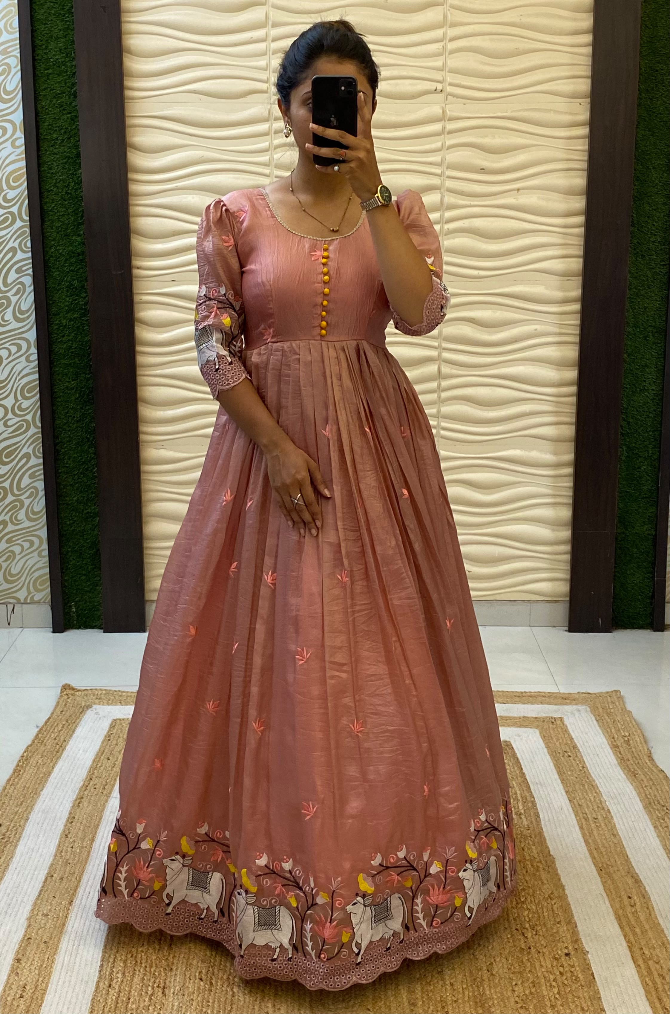 Sarala : Pichwai embroidery frocks