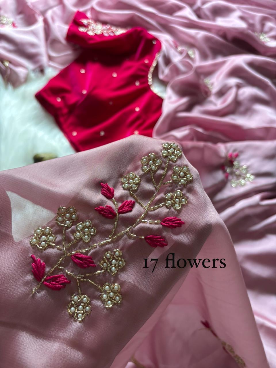 Floral Velvet : designer Saree