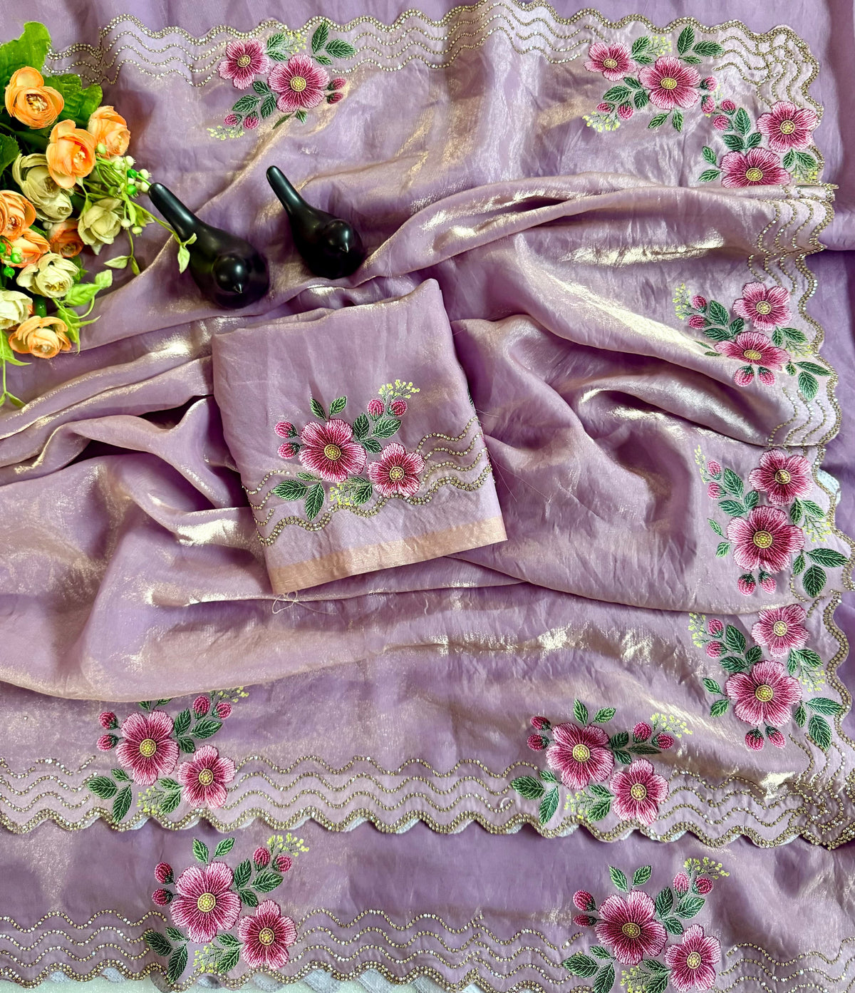 F satin Gorgeous designer sarees