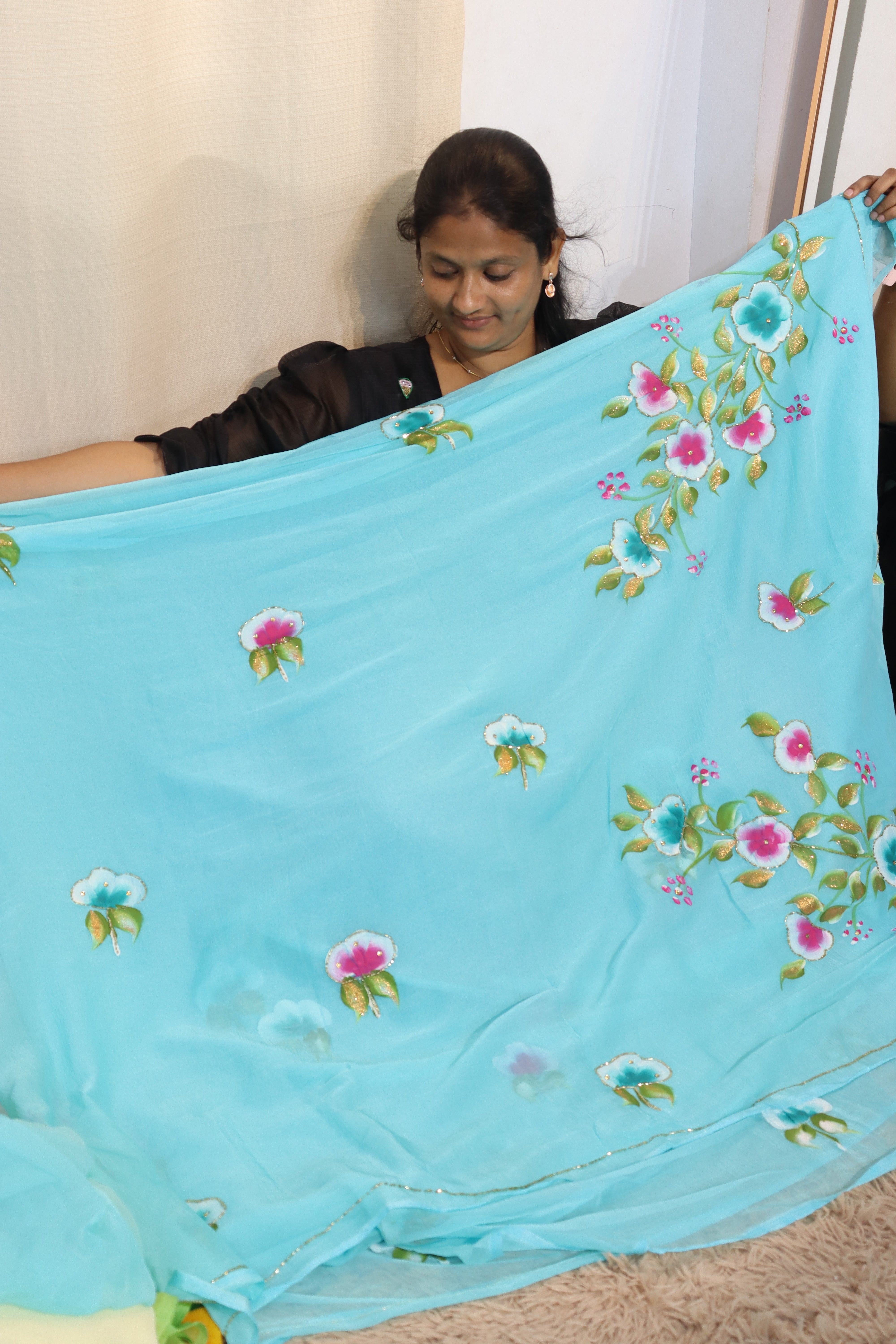 Zahara - Hand Painted Chiffon sarees