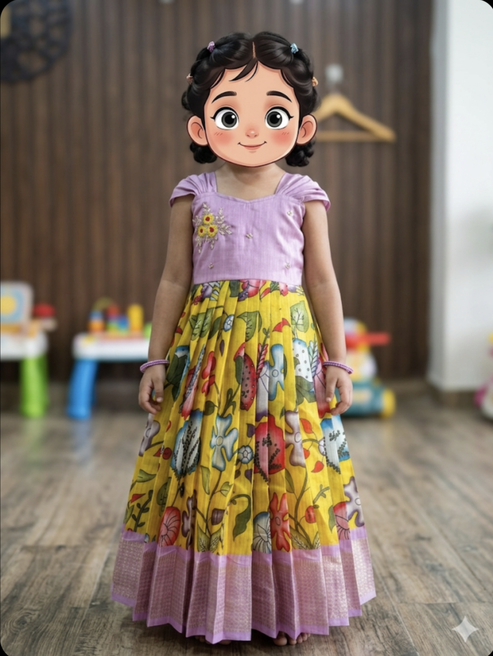 Zuyi : kalamkari Kids frocks