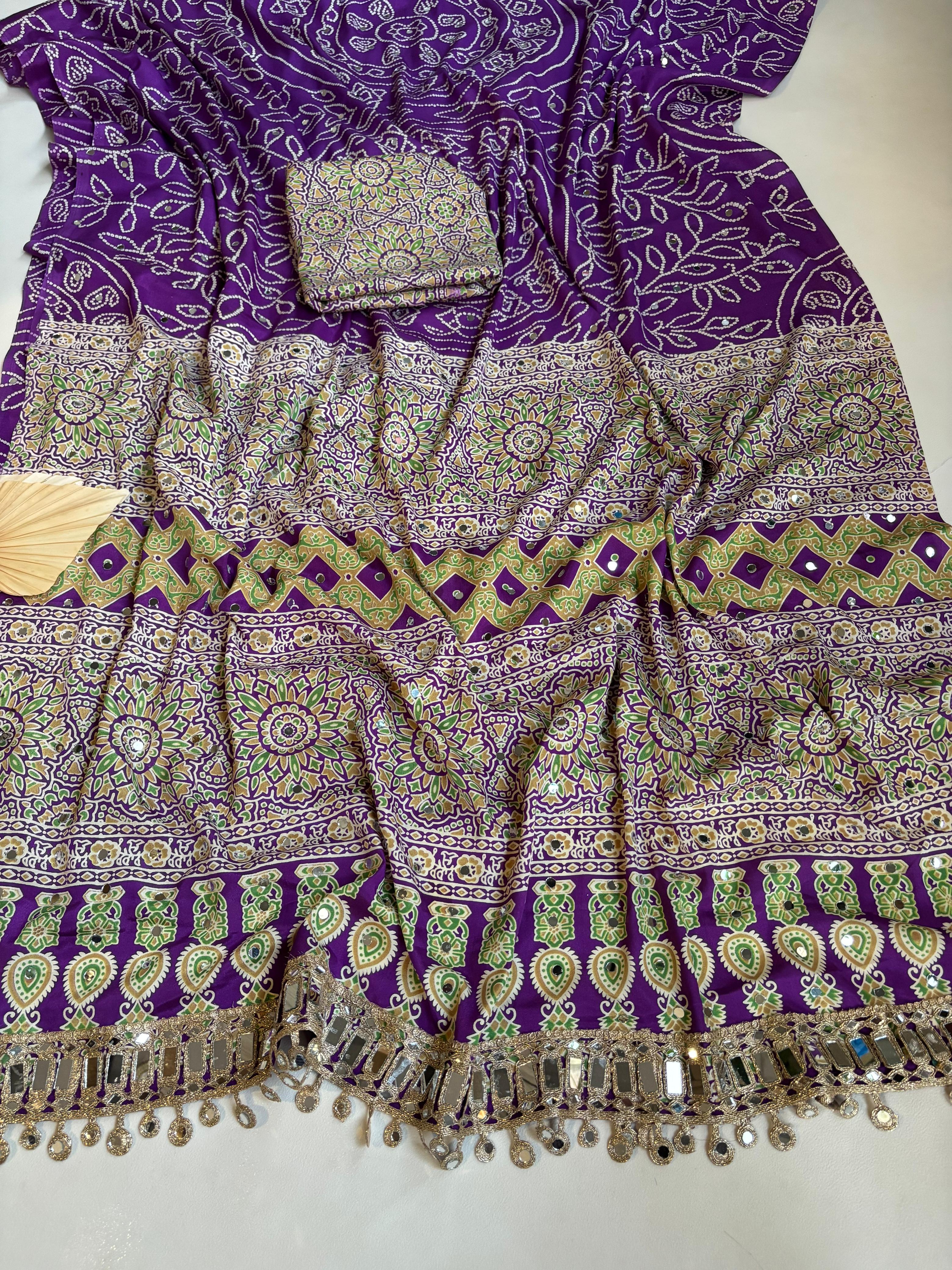 Anshu : Ajrak viscose silk sarees